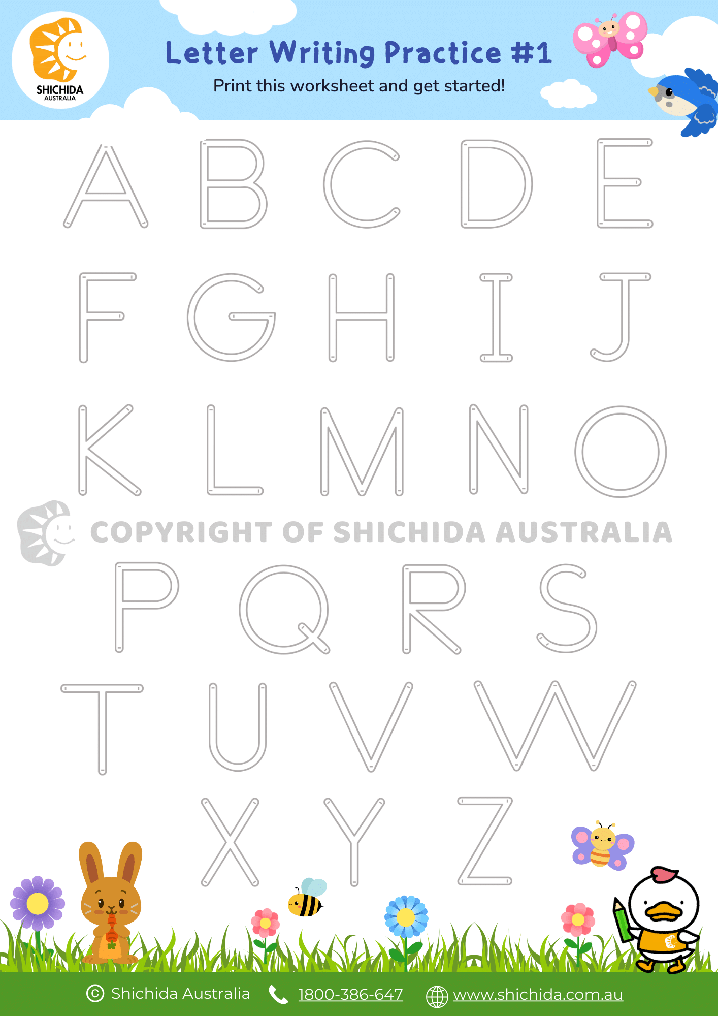 Action Alphabet Worksheet