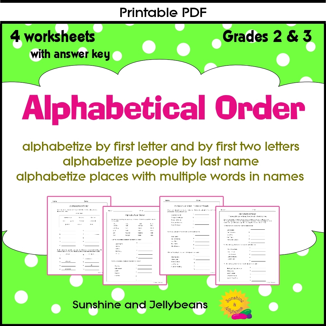 Alphabetical Order Words People And Places 4 Worksheets Grades 2 3 Made By Teachers
