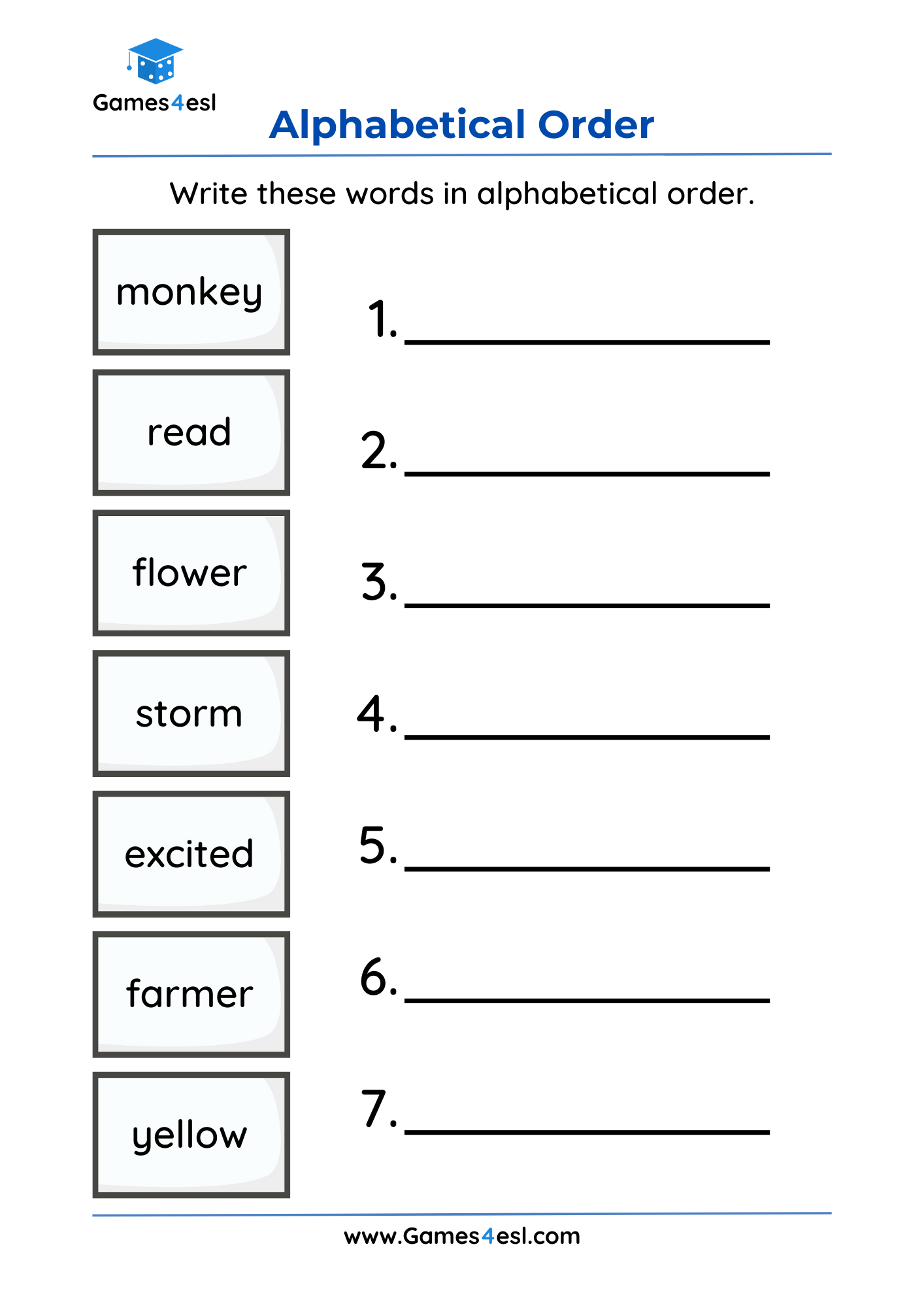Alphabetical Order Worksheets With Answers Pdf