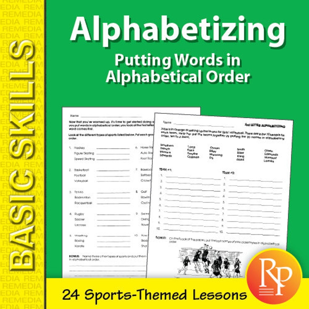 Alphabetizing Putting Words In Alphabetical Order ABC Worksheets Etsy