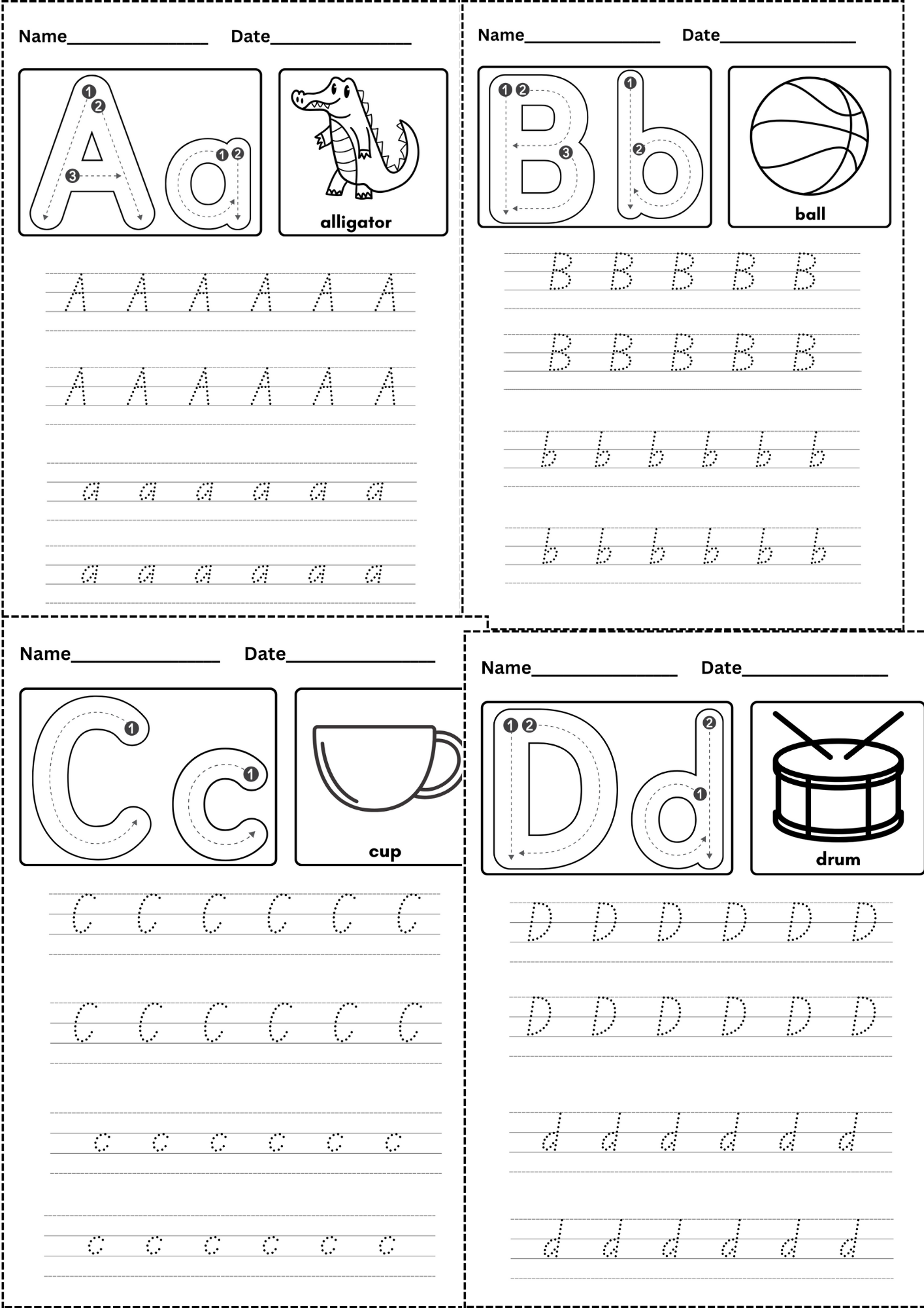 Alphabets A To Z For Kindergarten