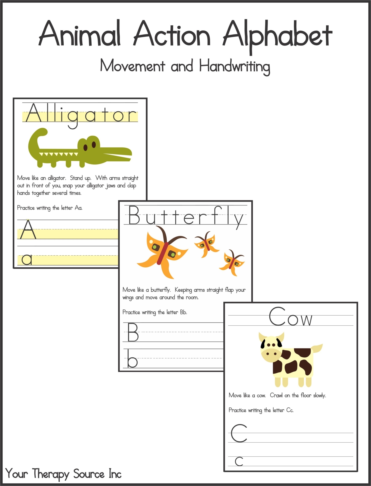 Animal Action Alphabet Your Therapy Source