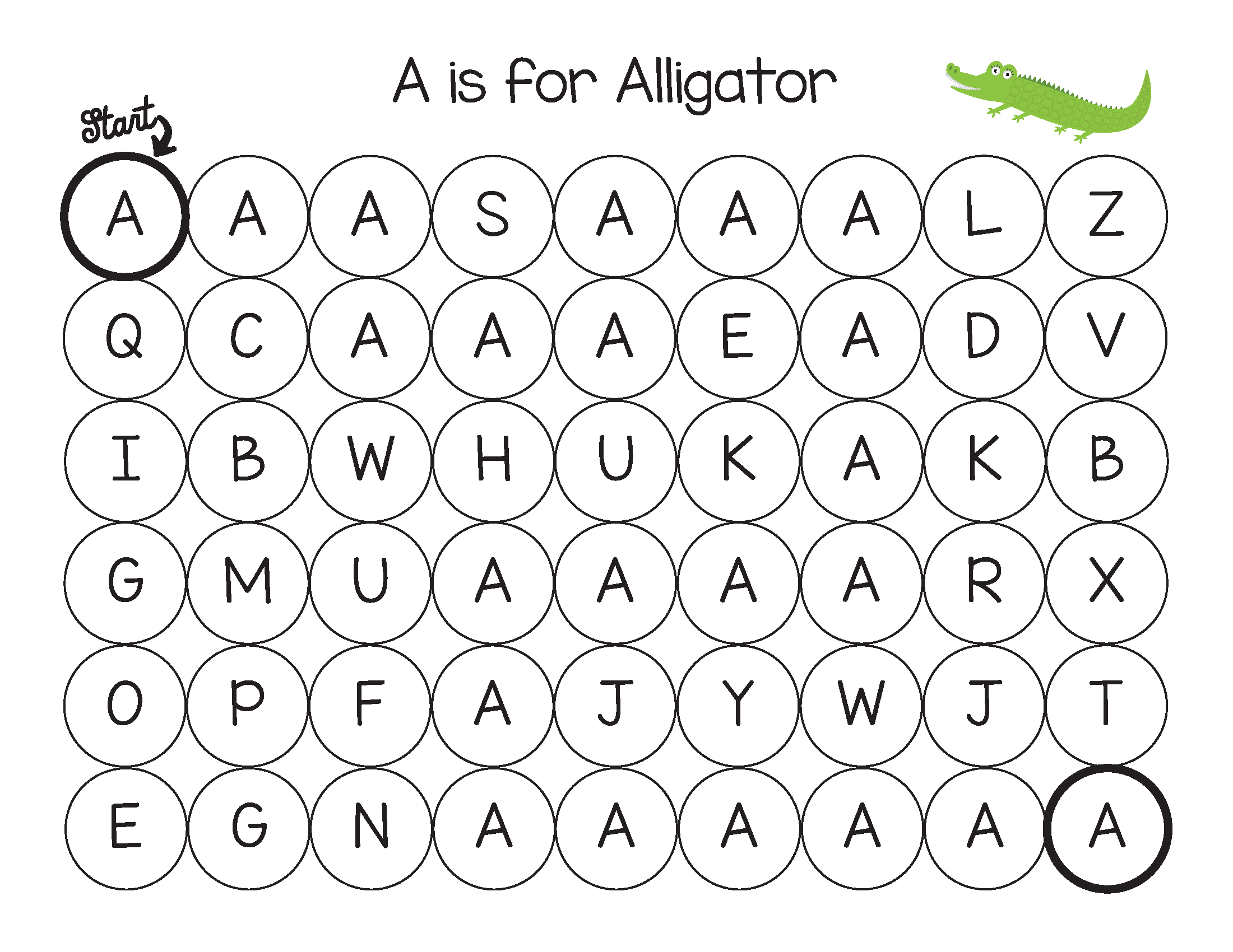 Alphabet Dots Worksheet