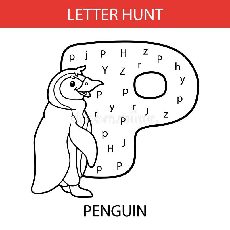Animal Letter Hunt Penguin Stock Vector Illustration Of Material 109746799