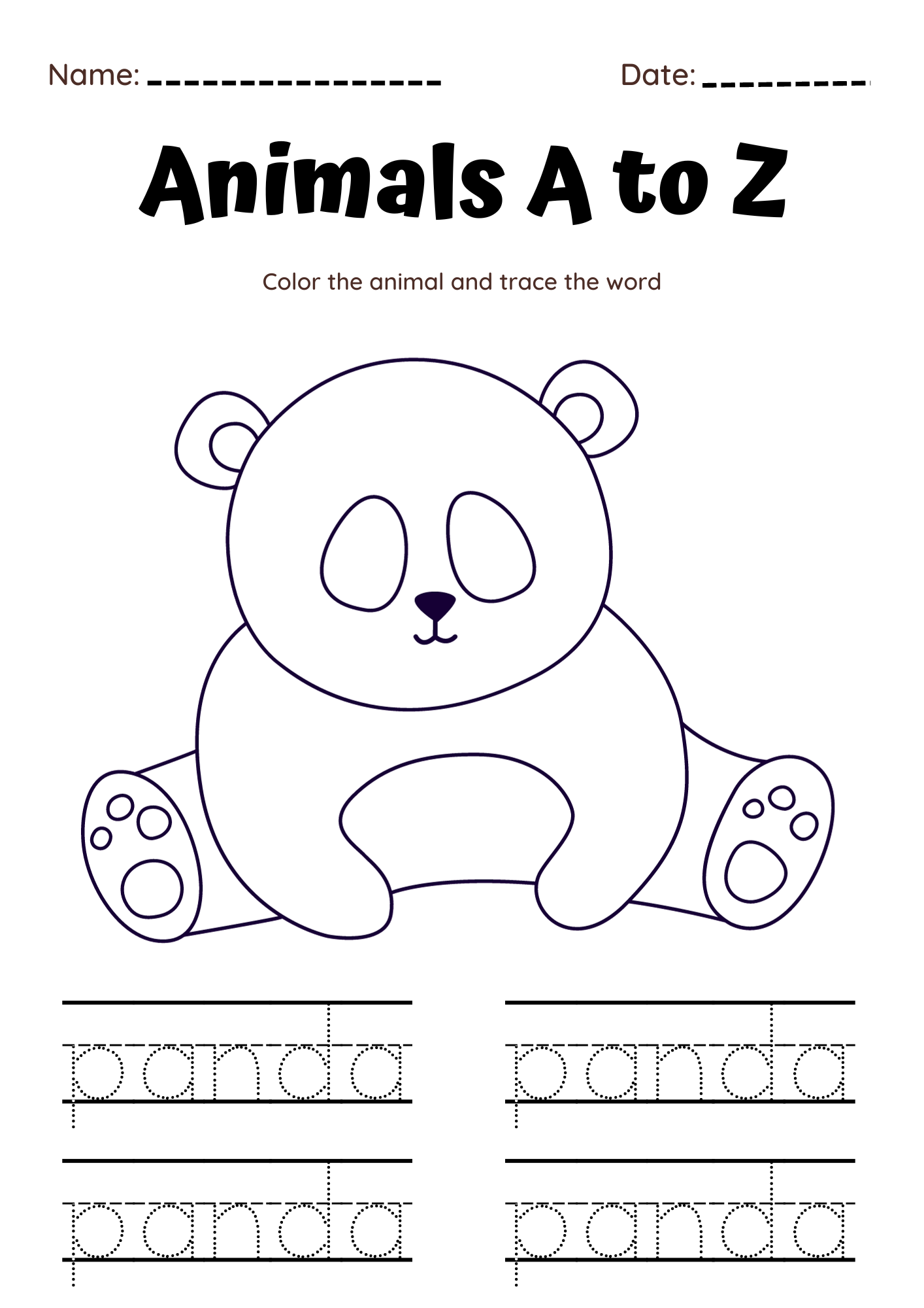 Animals Alphabet Coloring U0026 Tracing Worksheets Printables Teaching Resources