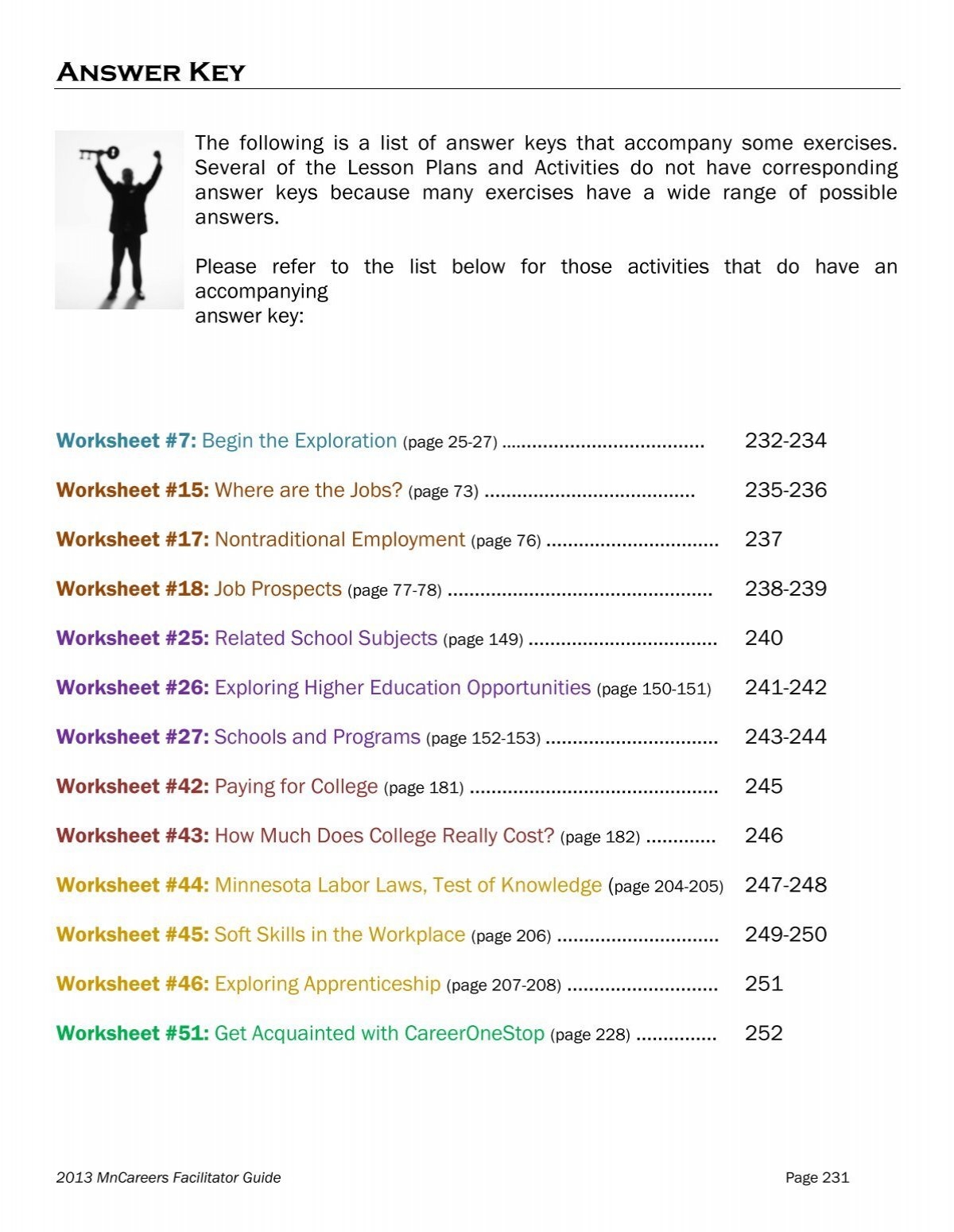 Answer Keys ISeek