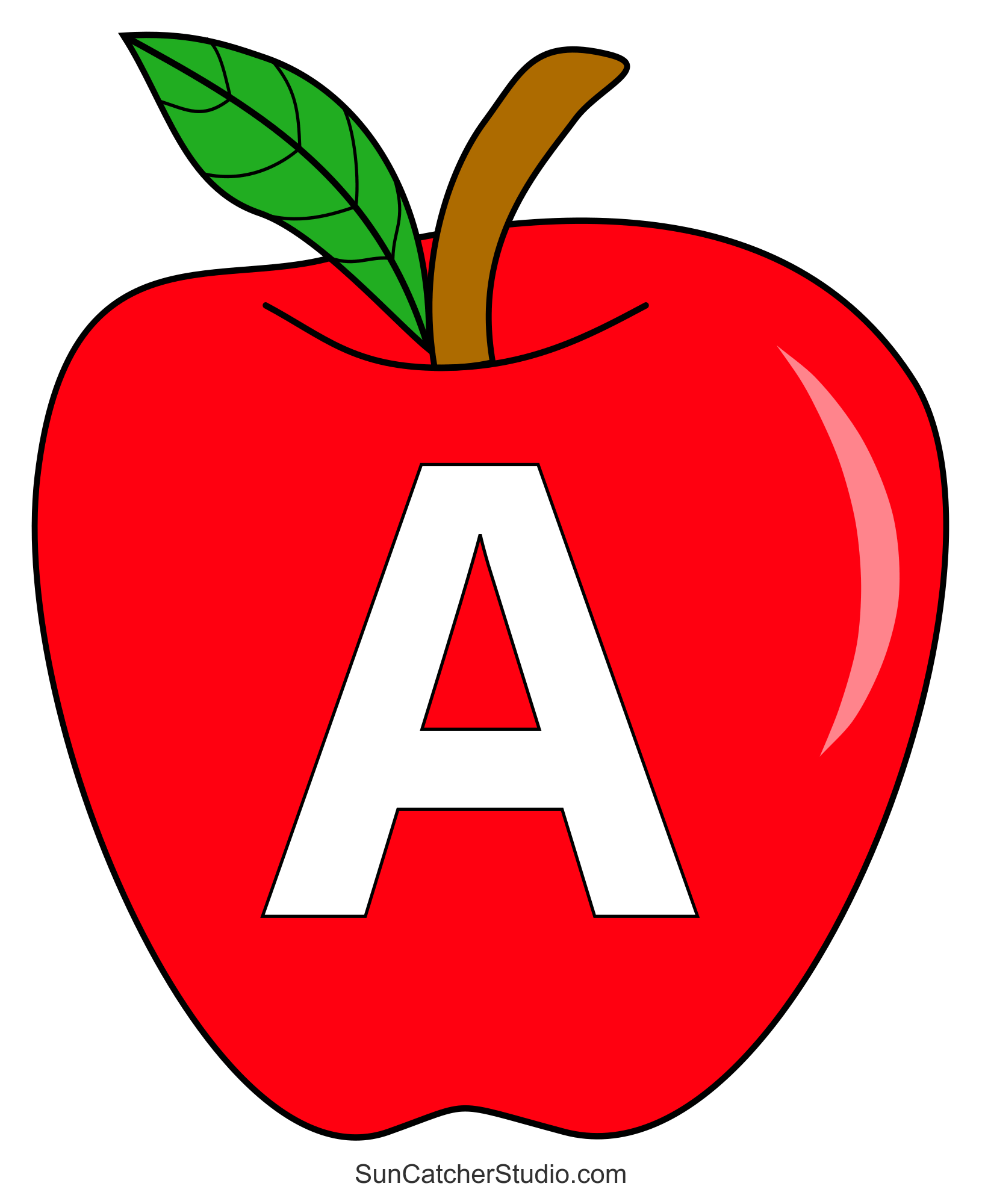 Preschool Printable Apples Alphabet Letters