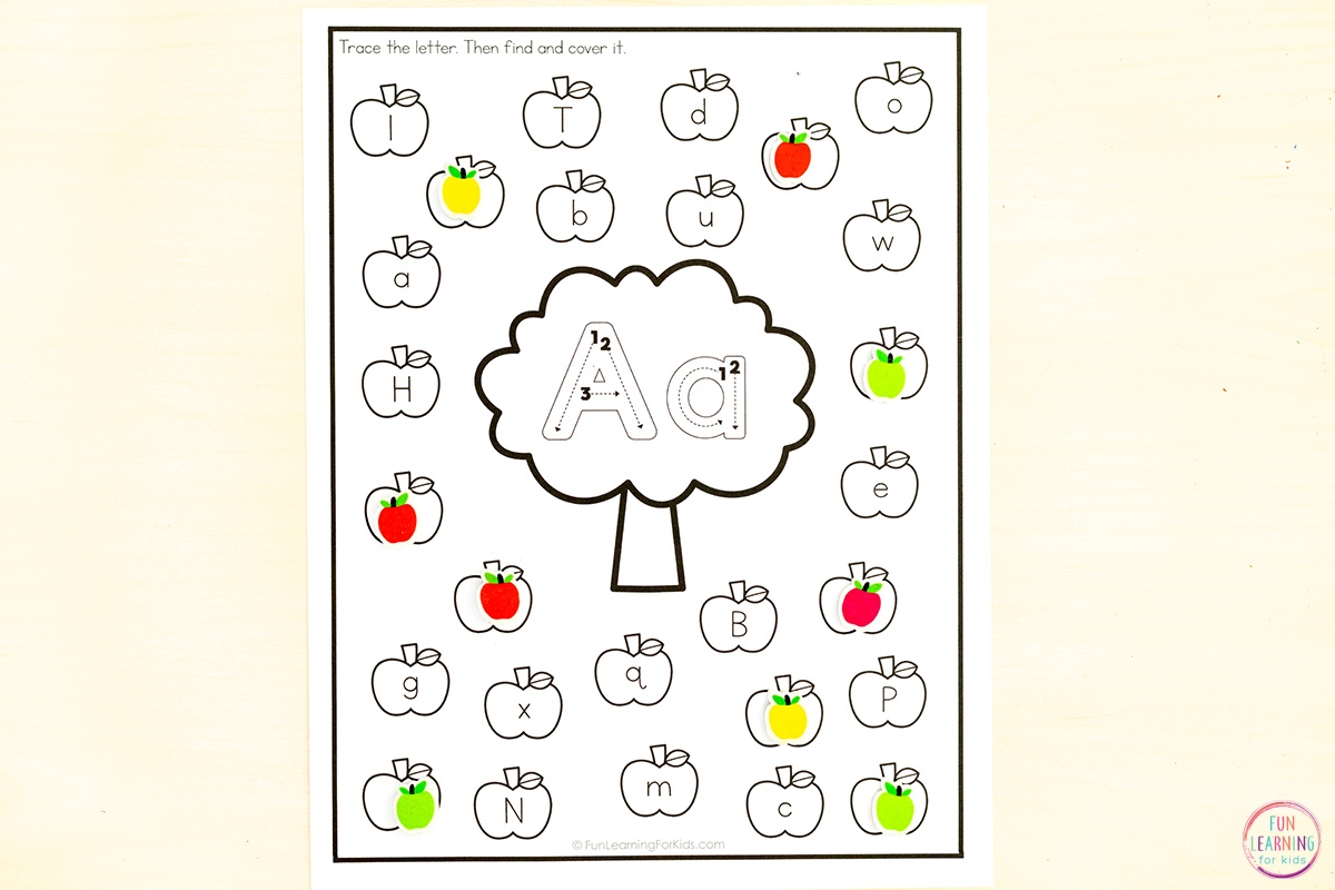 Apple Find The Letter Worksheets
