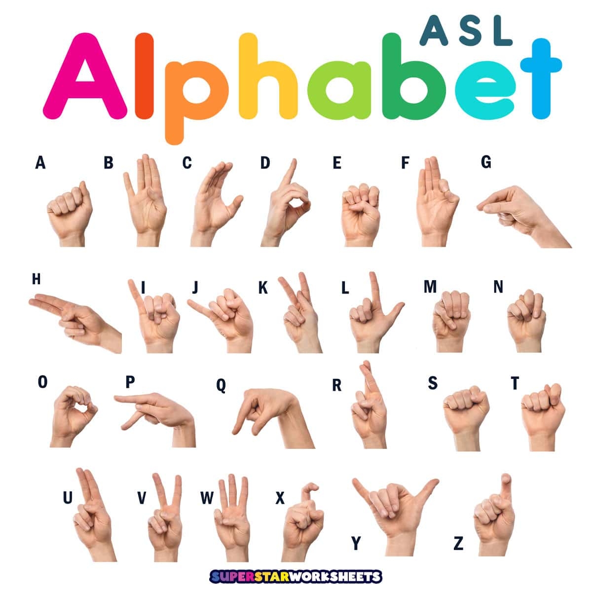 Sign Language Alphabet Worksheets
