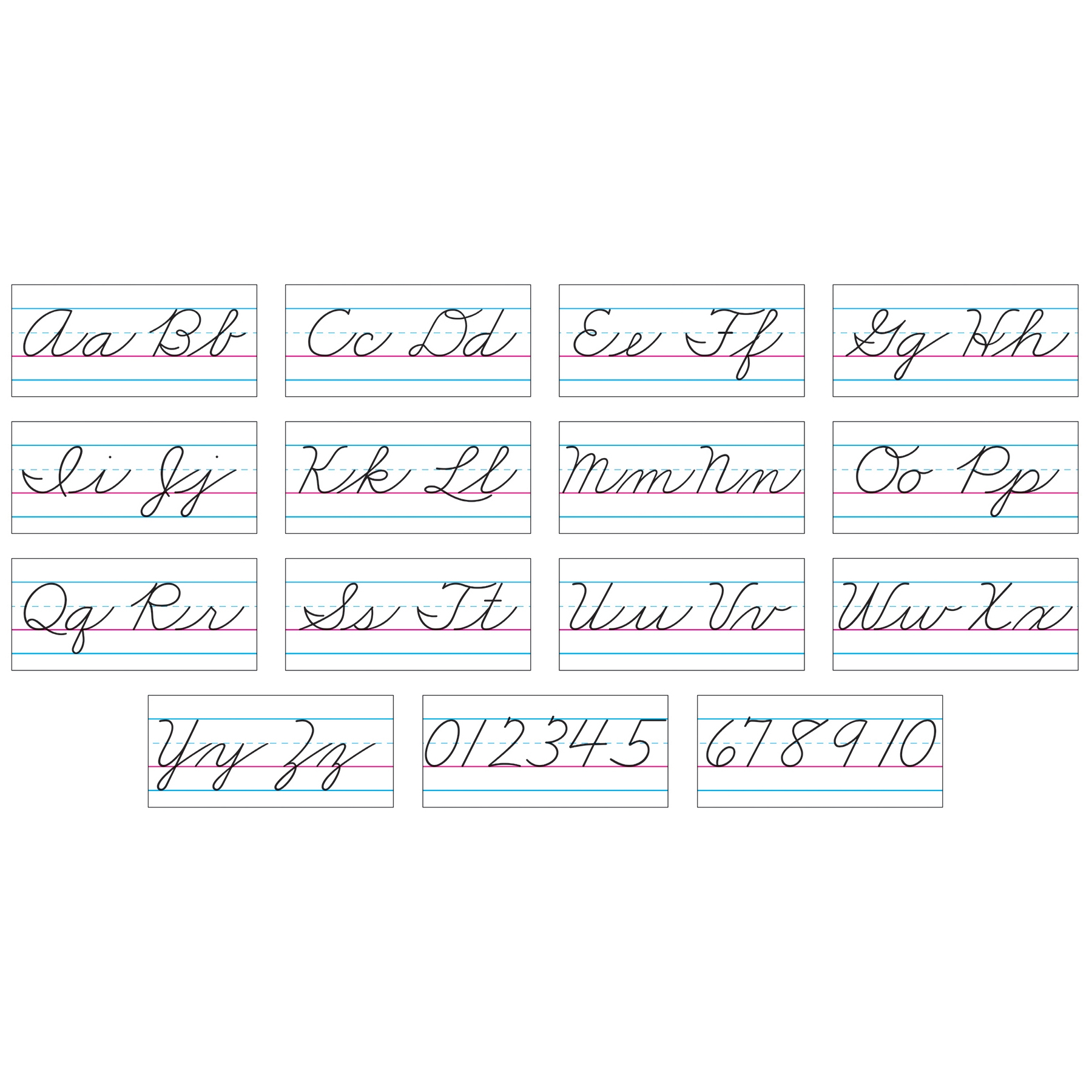 Basic Alphabet Zaner Bloser Cursive Bulletin Board Set The Teachers Lounge 