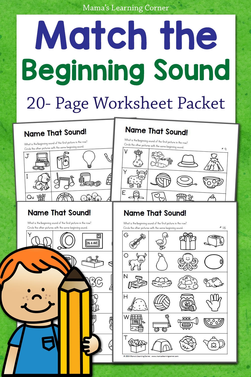 Beginning Sounds Worksheets Match The Picture Mamas Learning Corner