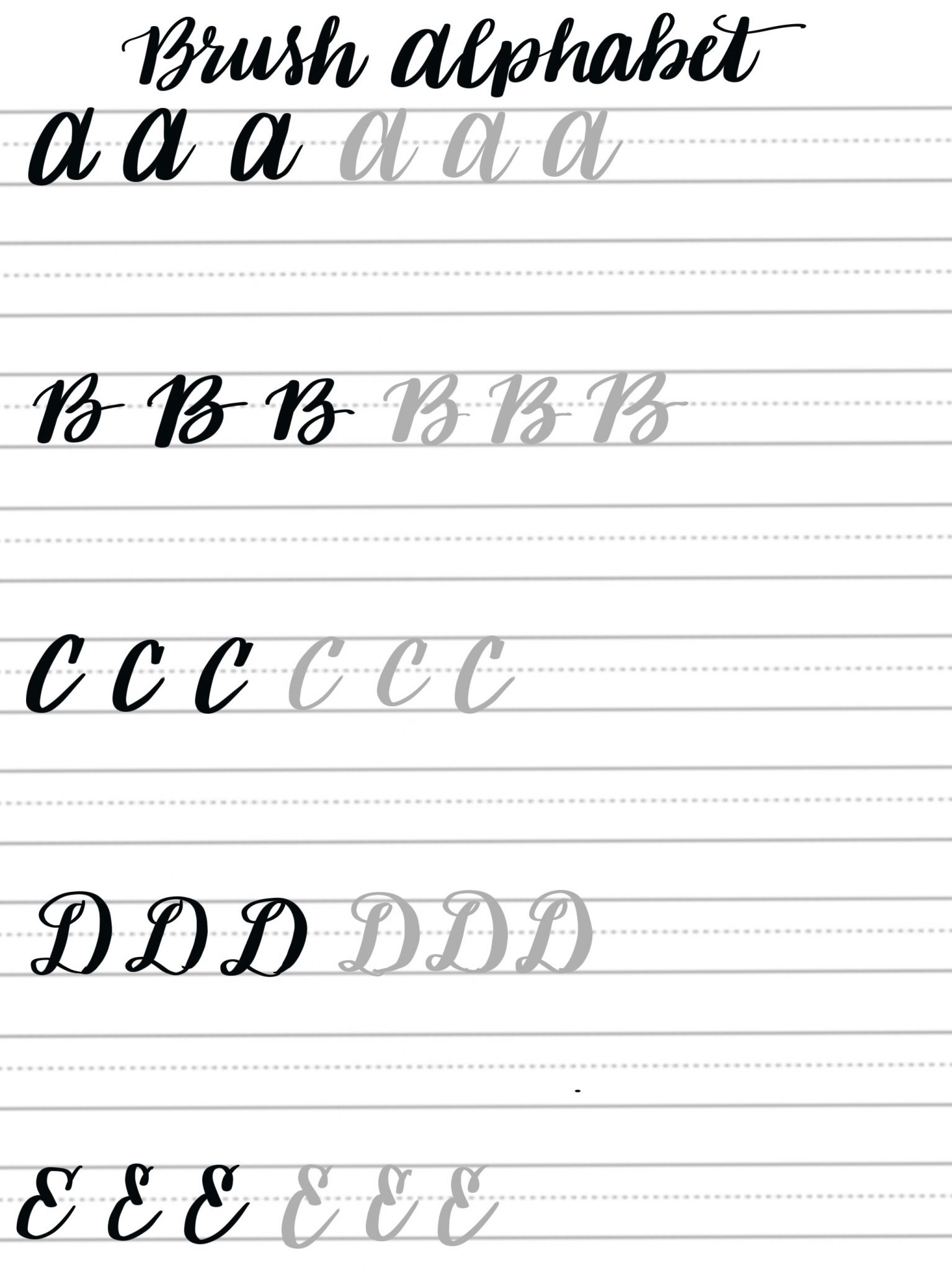 Free Calligraphy Alphabet Worksheets