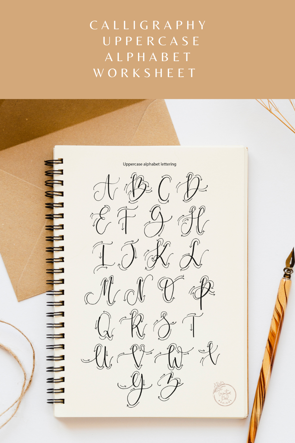 Faux Calligraphy Alphabet Worksheets