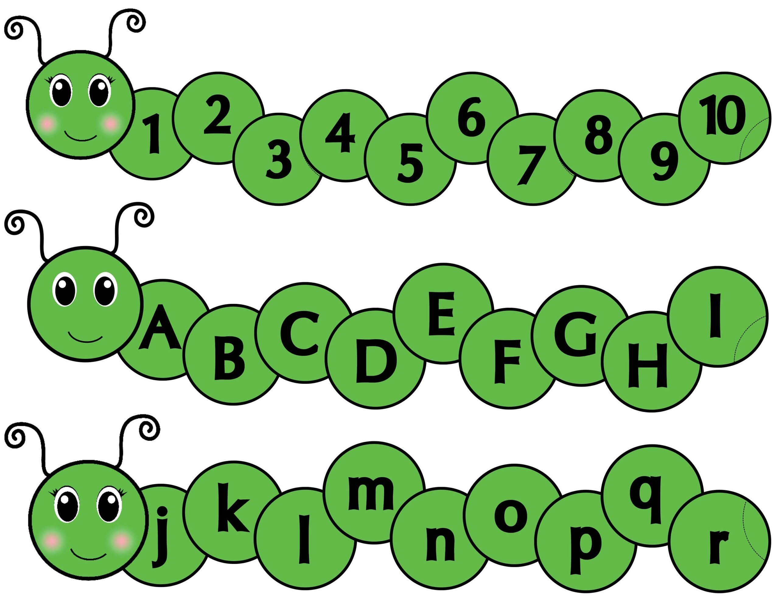 Caterpillar Alphabet U0026 Numbers Etsy Sweden