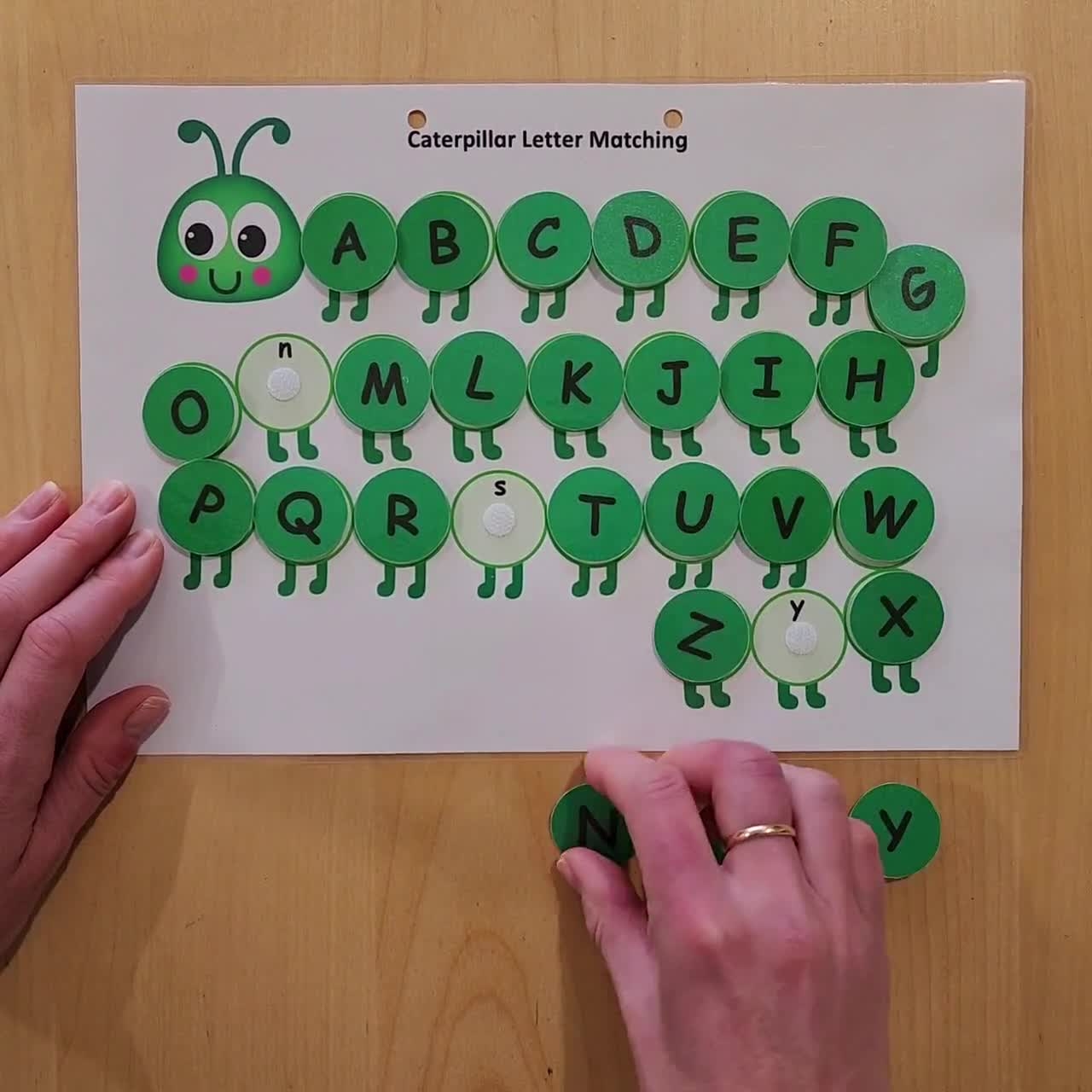 Caterpillar Letter Matching Printable Busy Book Learn Alphabet 