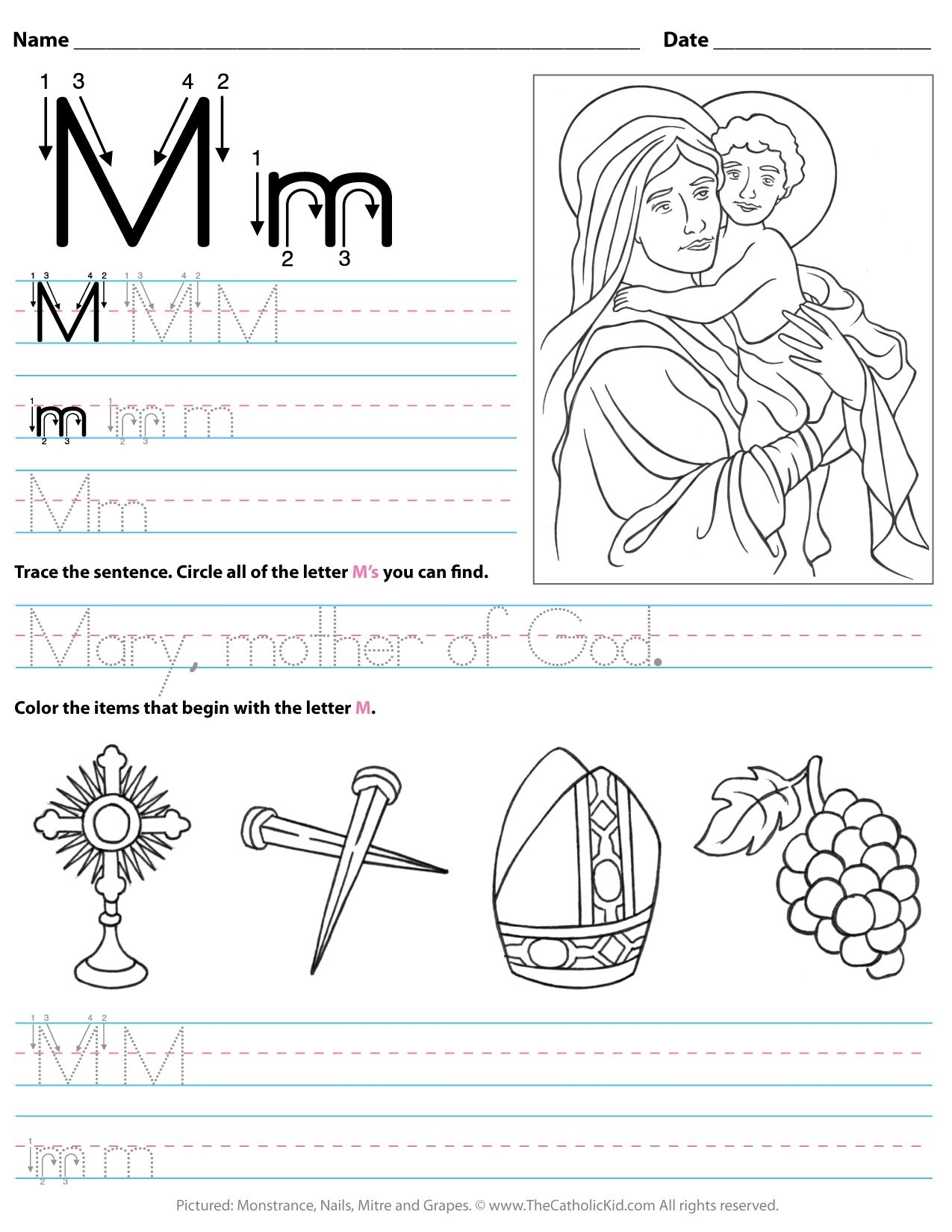 M Alphabet Worksheet