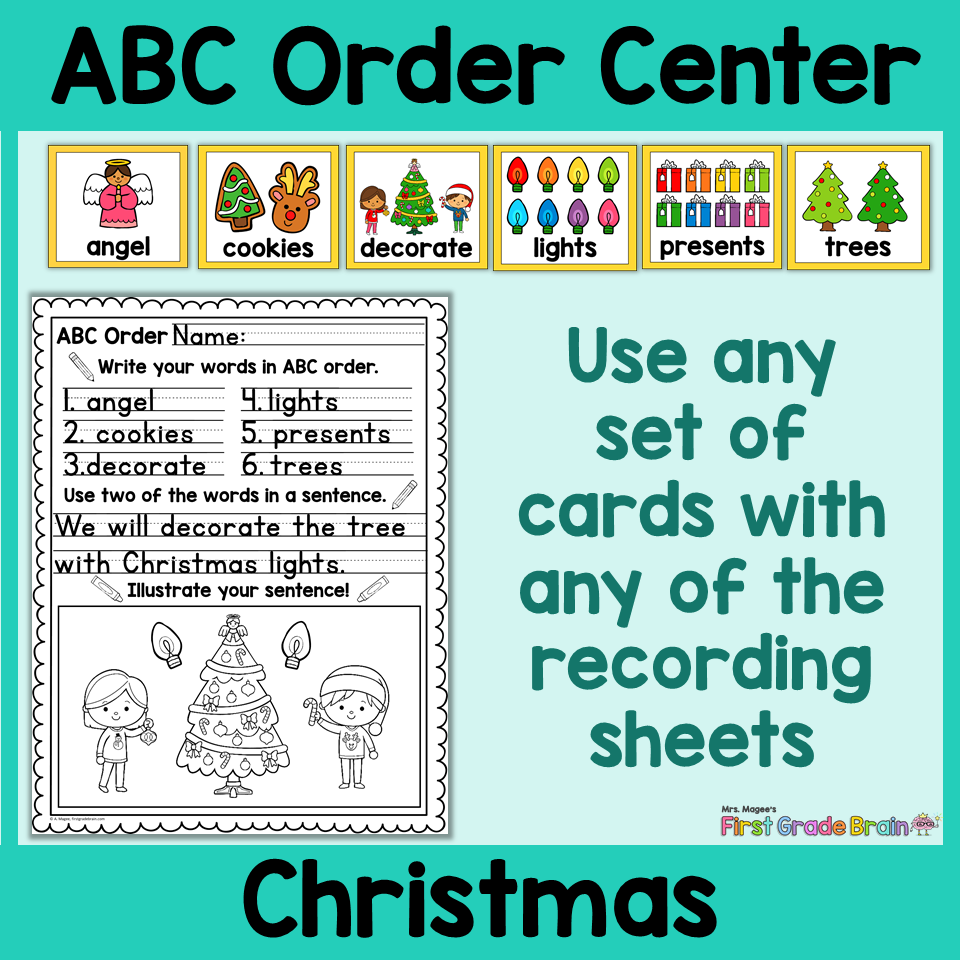 Christmas ABC Order Center Station With Differentiation Options Worksheets Library
