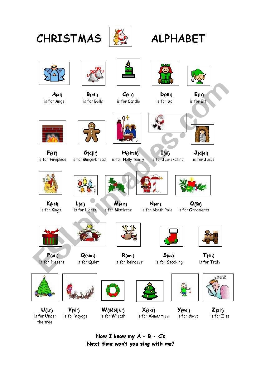 Alphabet Christmas Worksheets