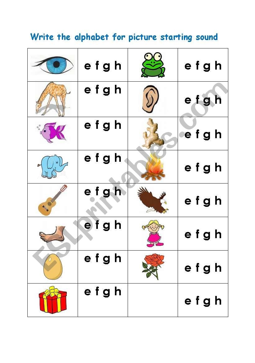 Circle The Correct Alphabet E F G H ESL Worksheet By Barkha