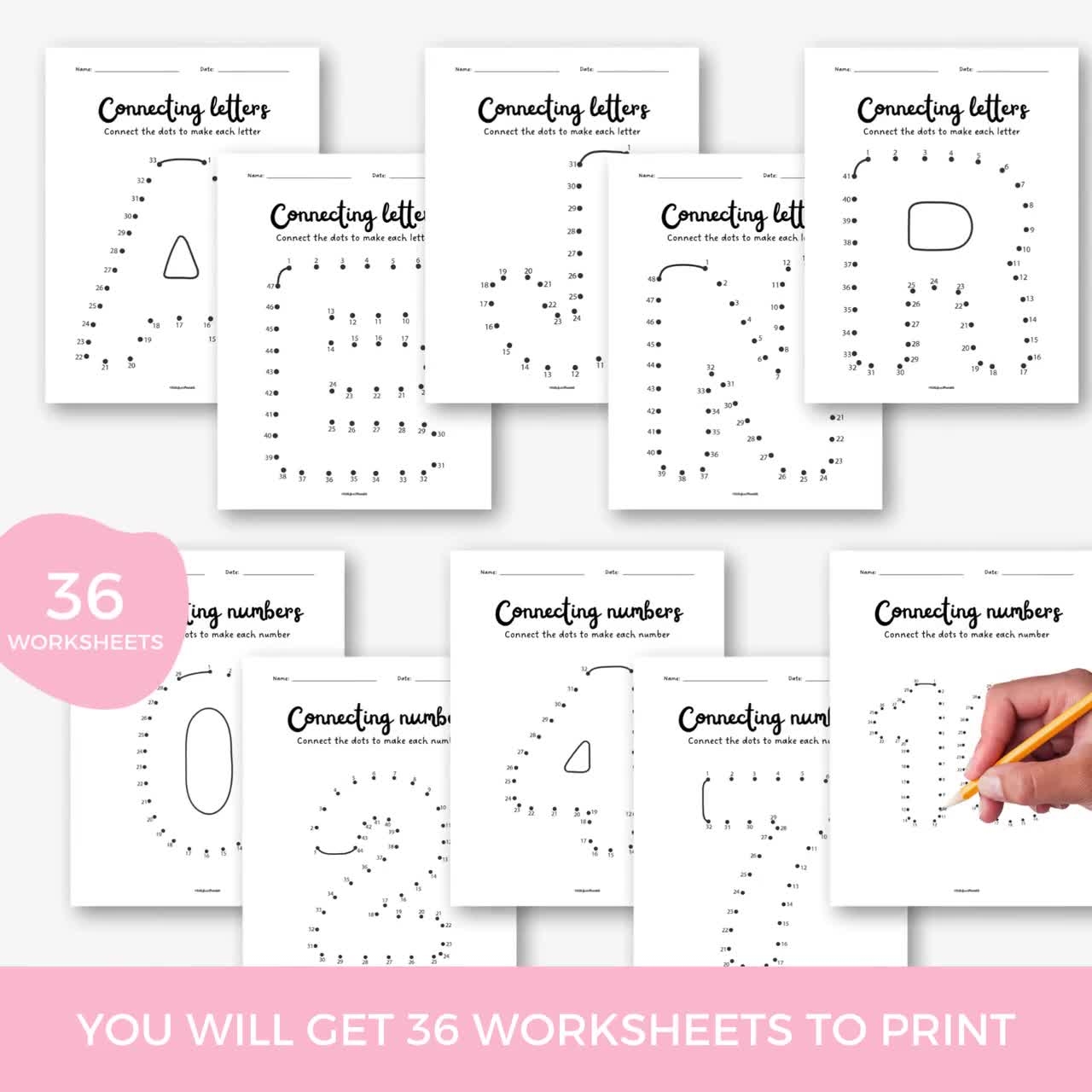 Alphabet Joining Dots Worksheets