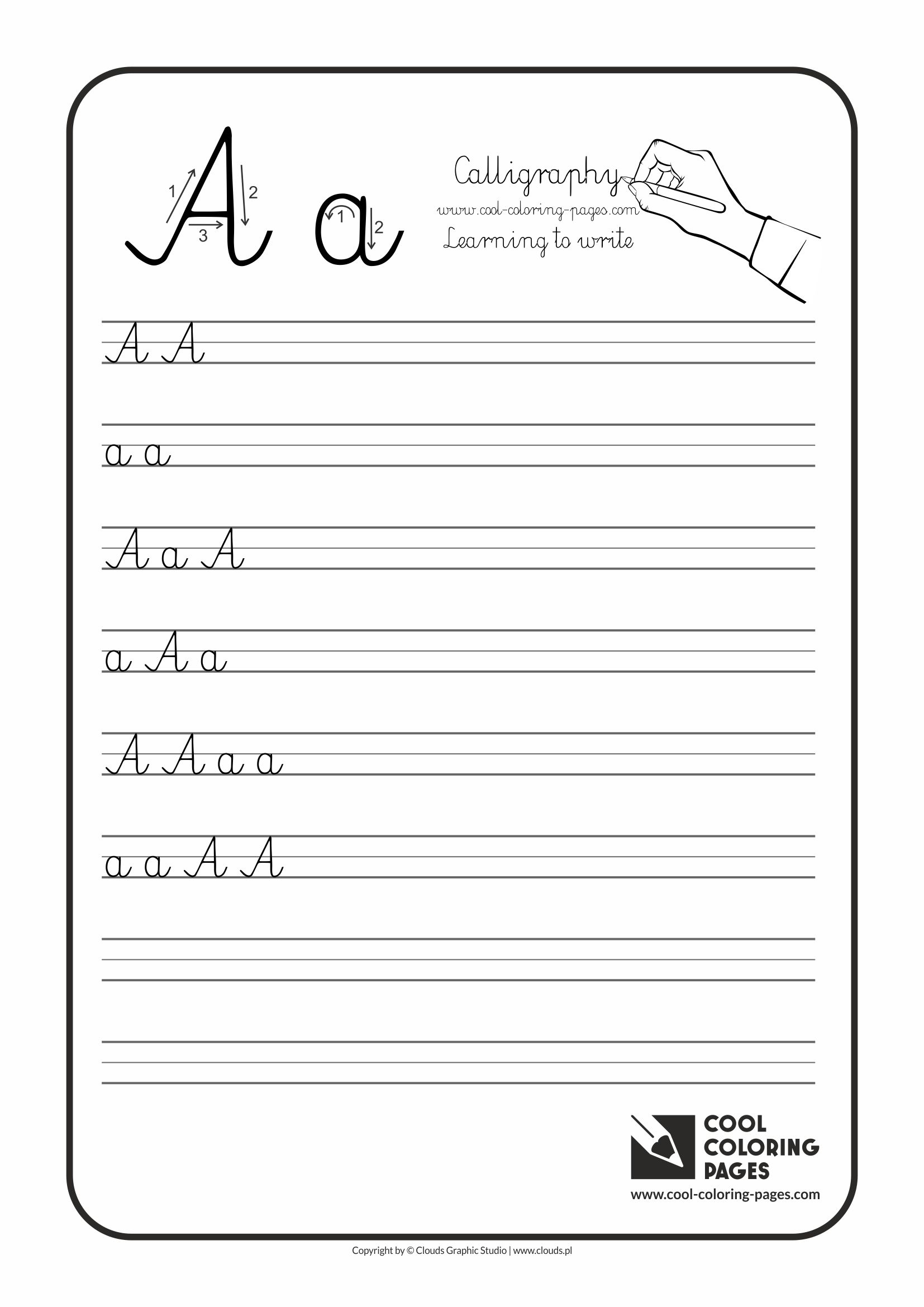 Calligraphy Alphabet A To Z Worksheets