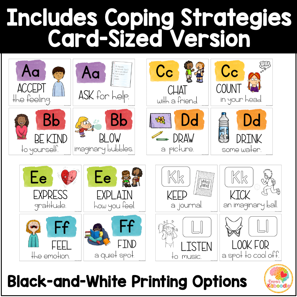 Coping Skills Alphabet Worksheet