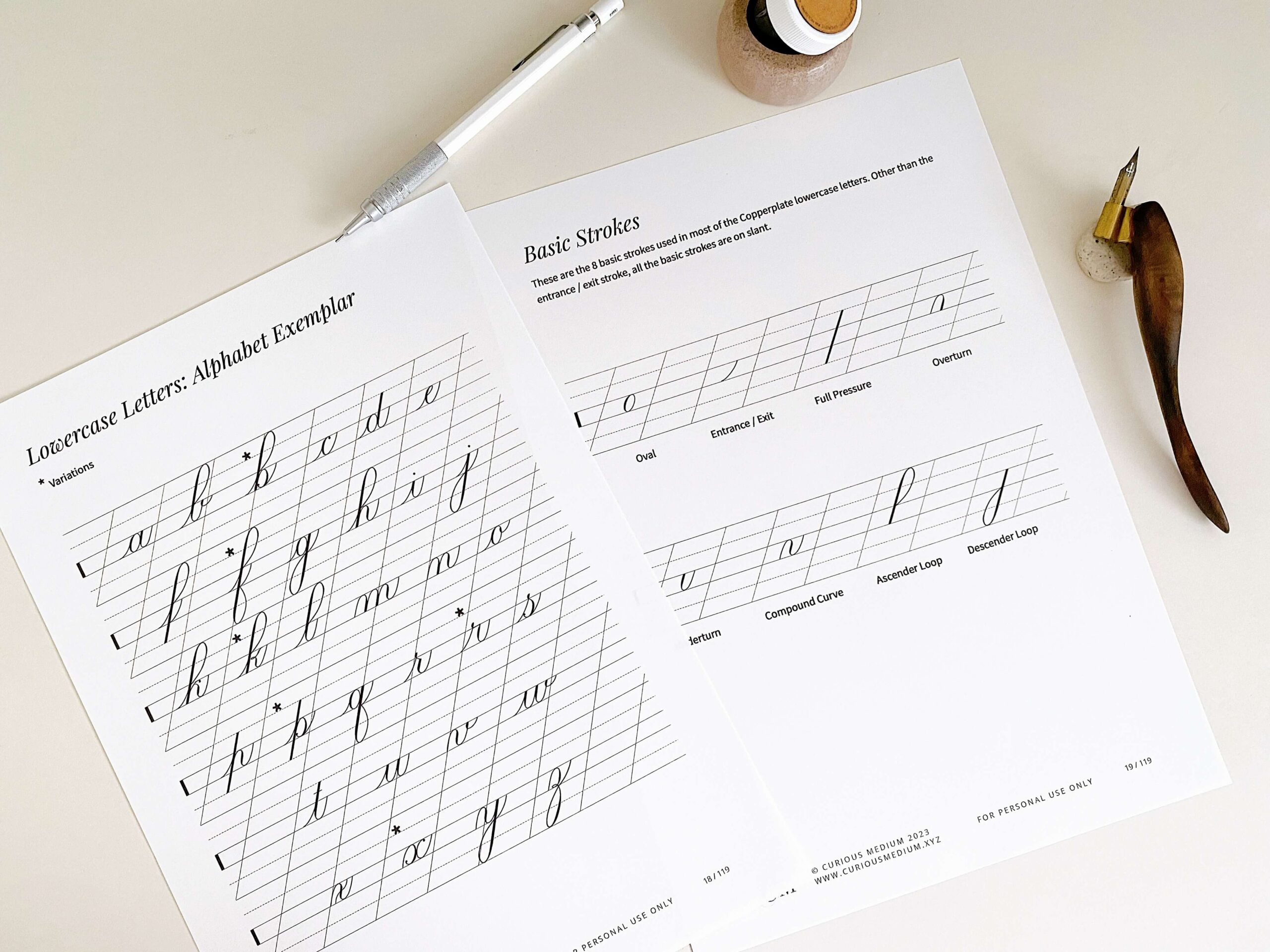 Copperplate Lowercase Alphabet Curious Medium Calligraphy