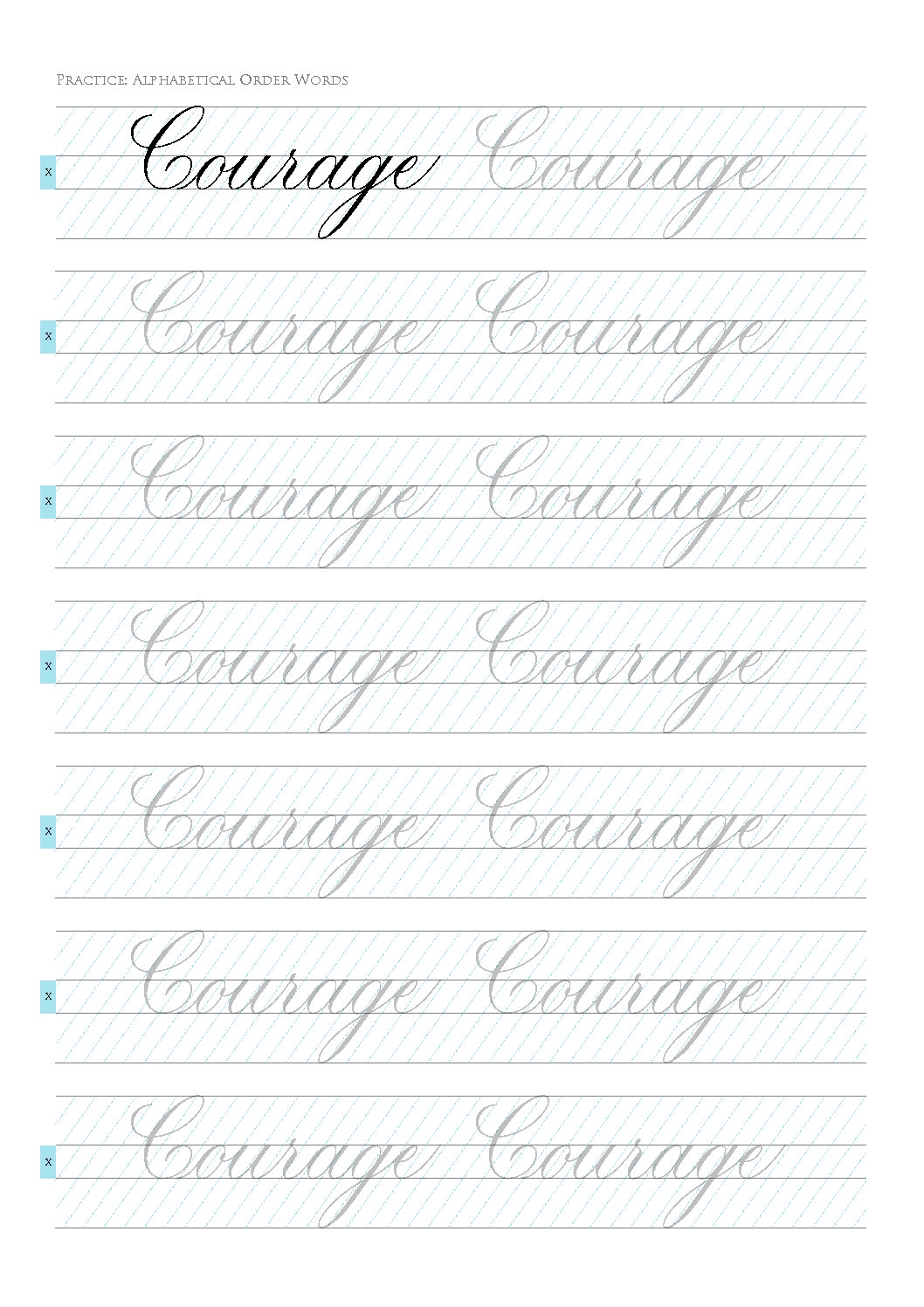 Copperplate Practice Guidelines Printable Worksheets Library