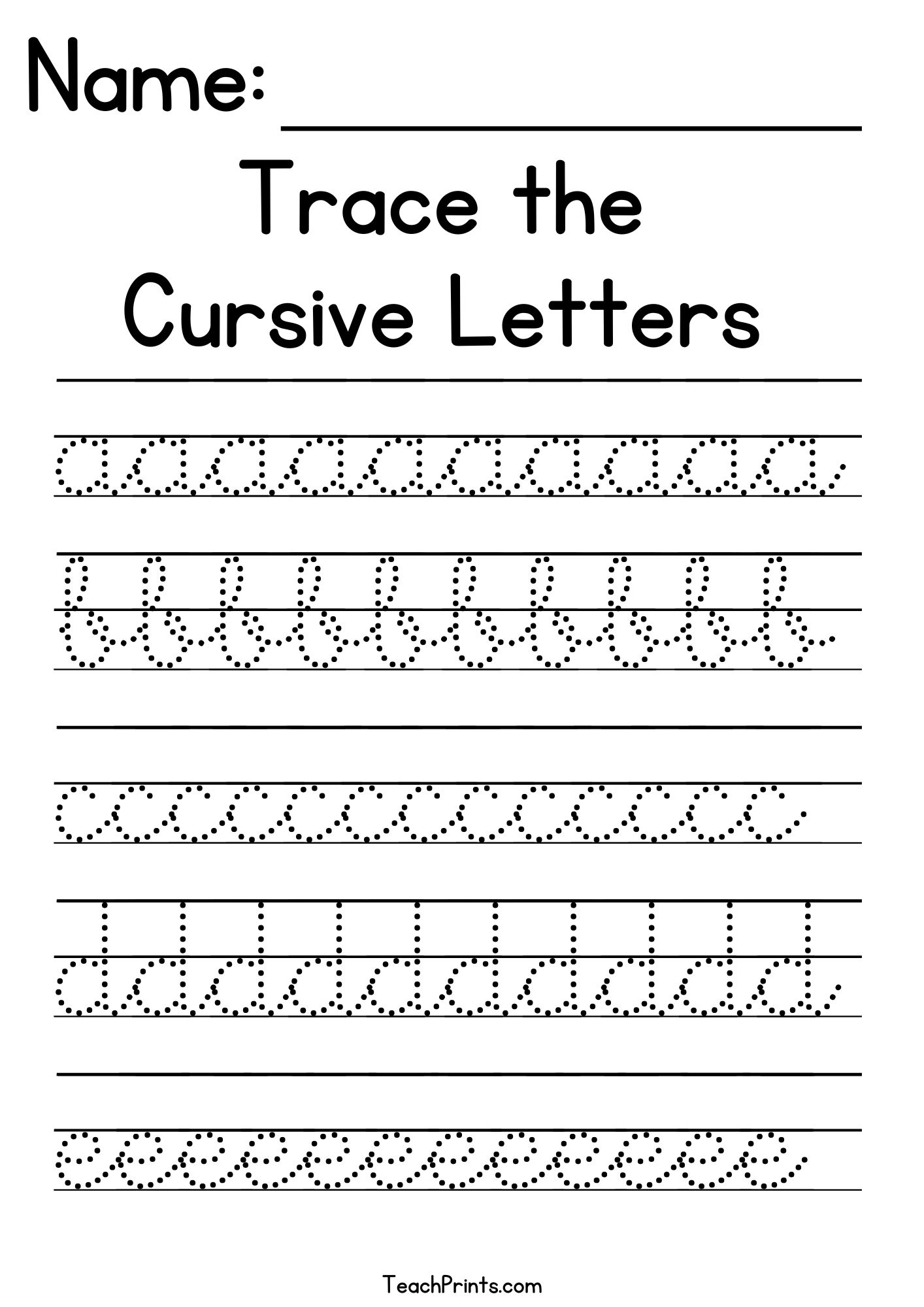 Printable Cursive Alphabet Worksheet