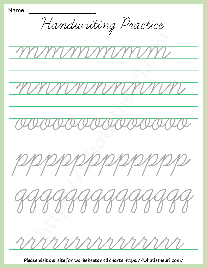 Cursive Handwriting Practice Worksheet Alphabets A z Your Home 