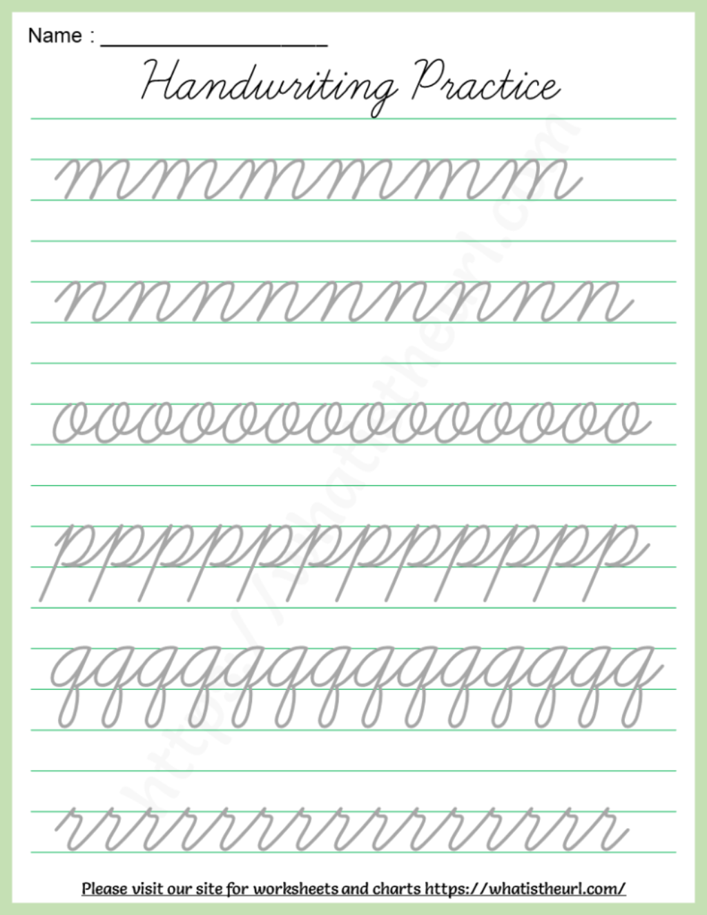 Cursive Handwriting Practice Worksheet Alphabets A z Your Home 