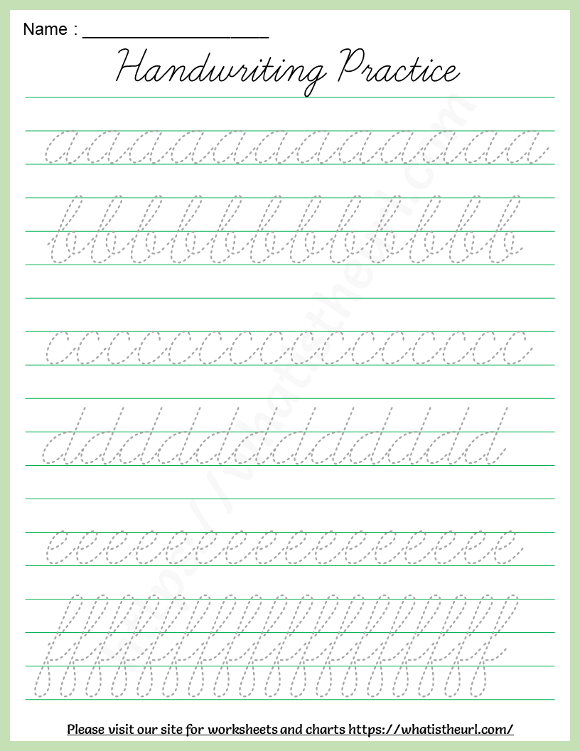 Cursive Handwriting Practice Worksheet Alphabets A z Your Home Teacher