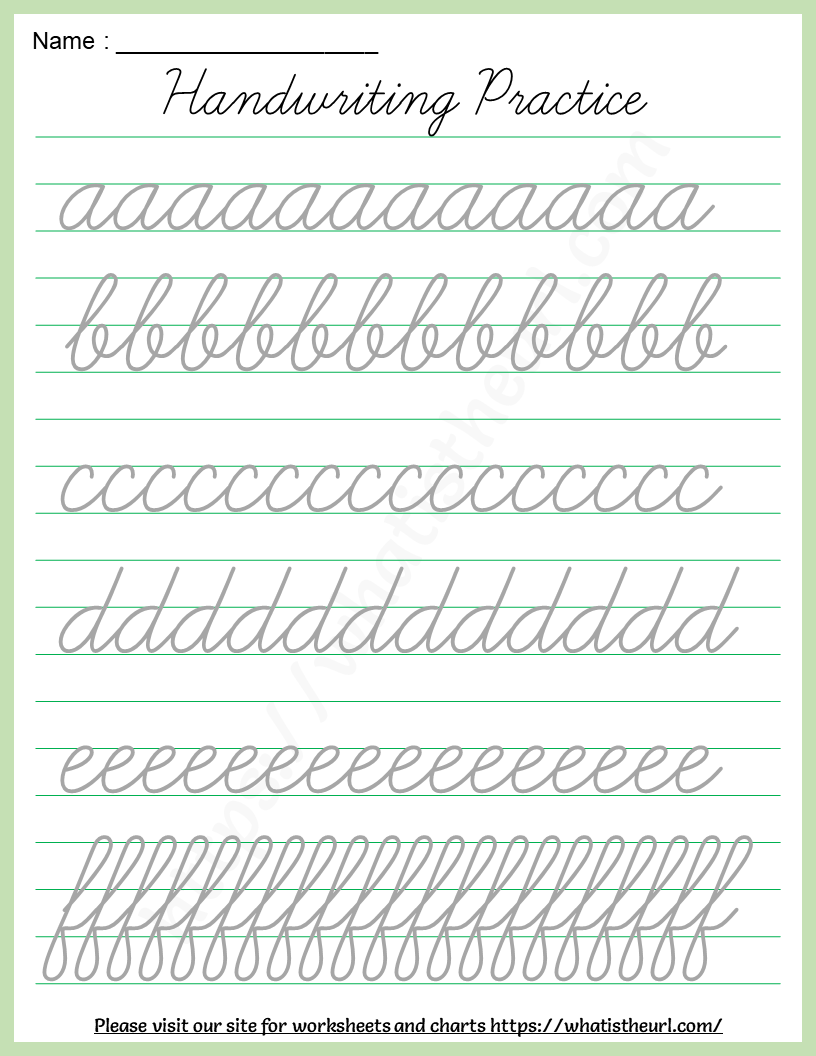 Alphabet In Cursive Worksheet
