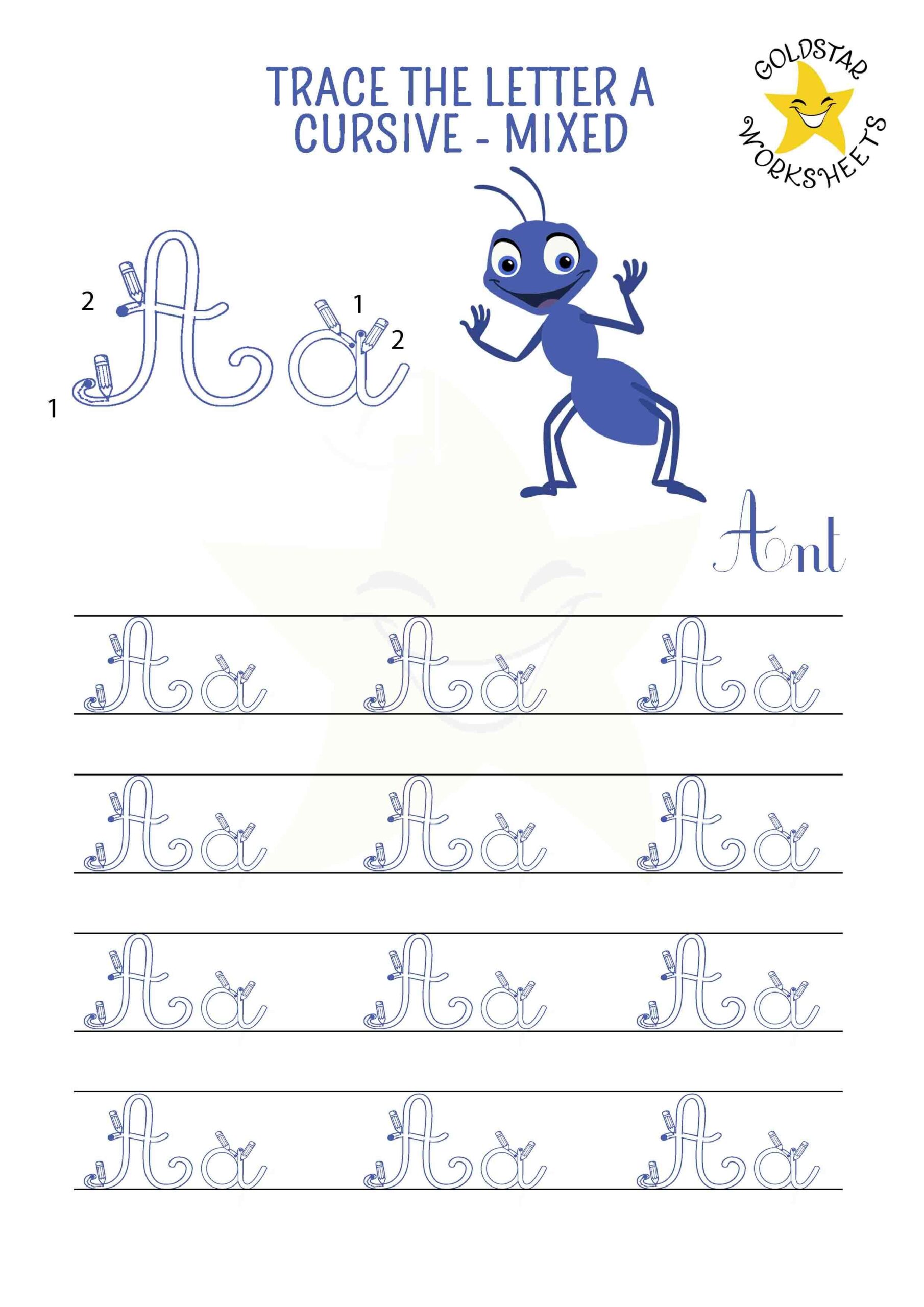 Lowercase Cursive Alphabet Worksheet