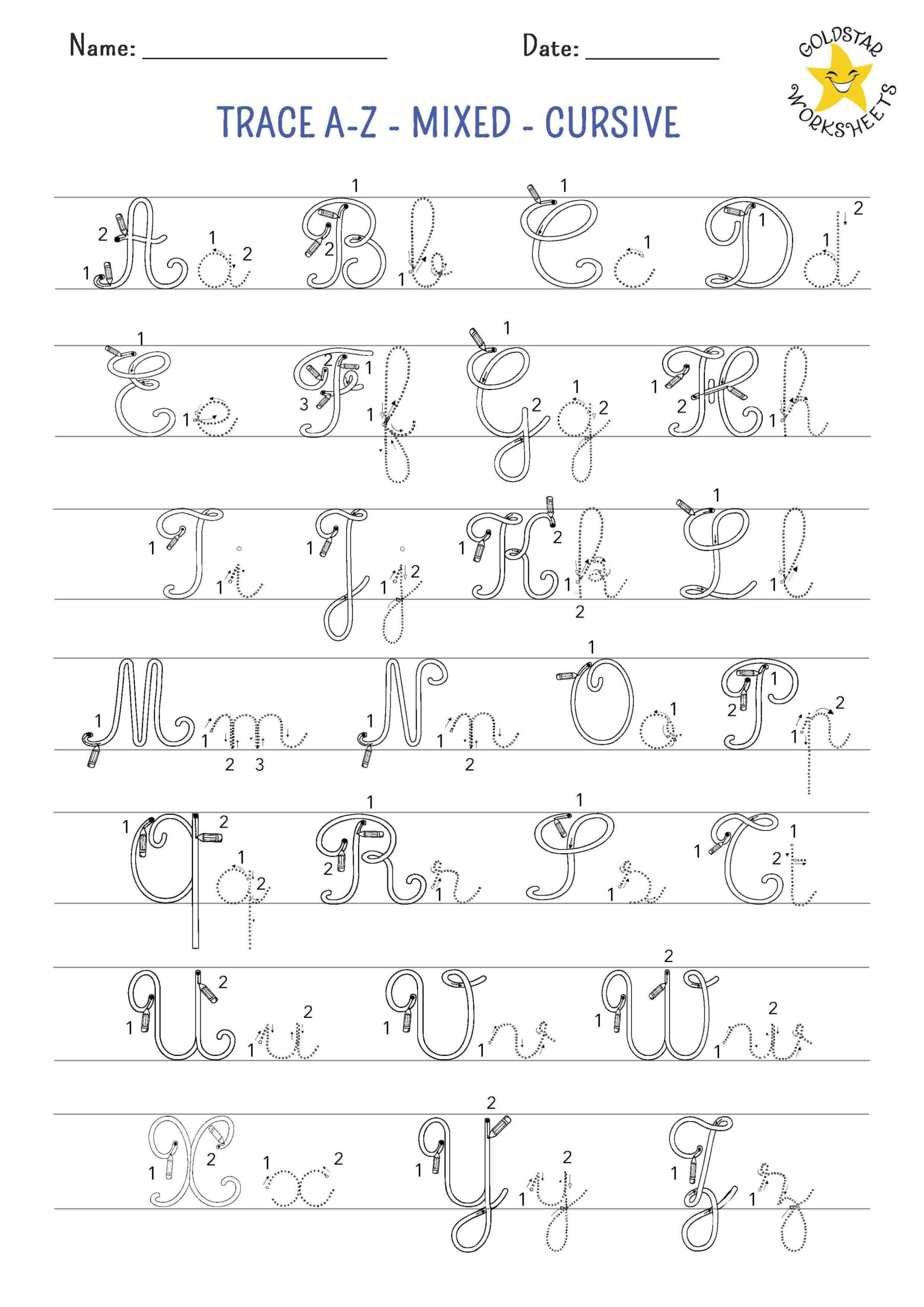 Alphabet Stroke Order Worksheet