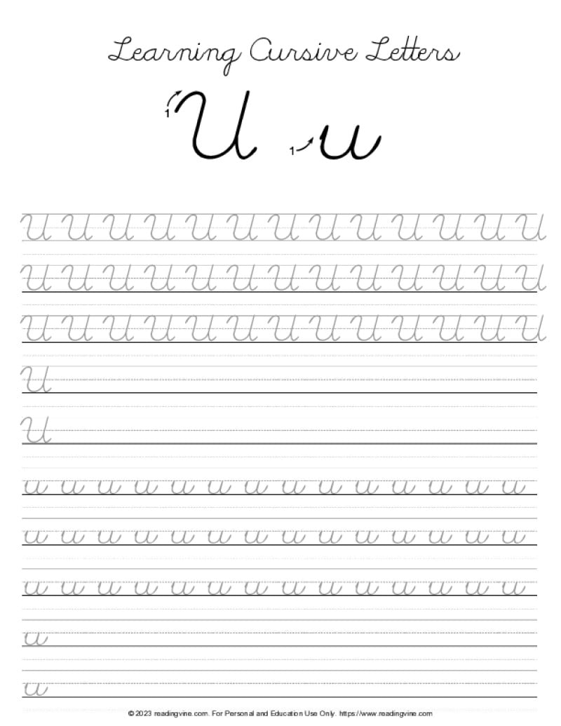 Cursive Alphabet Worksheet Pdf