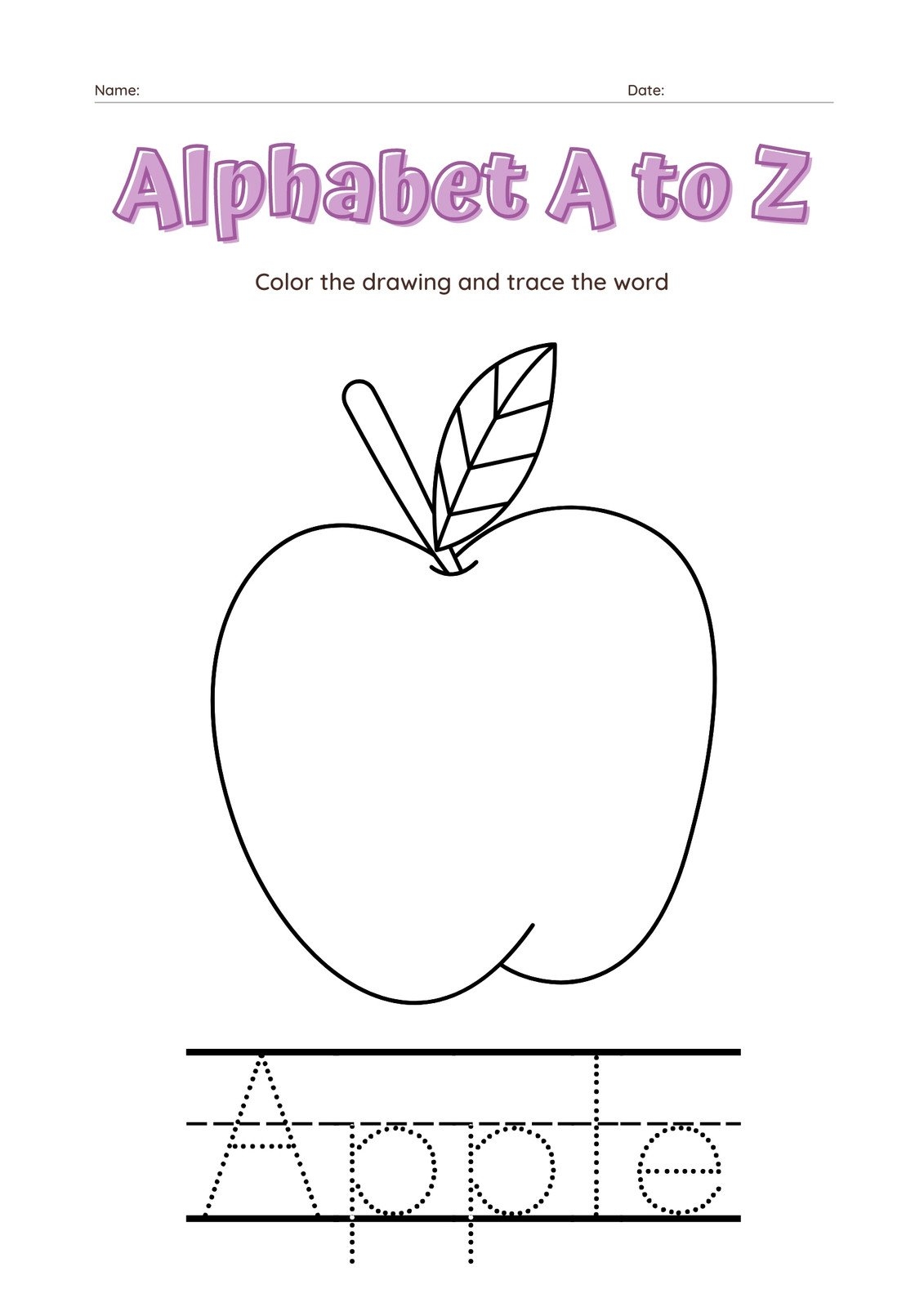 A To Z Alphabet Words Worksheets