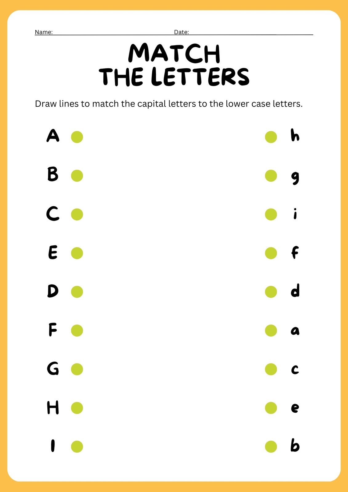 Alphabets Matching Worksheets