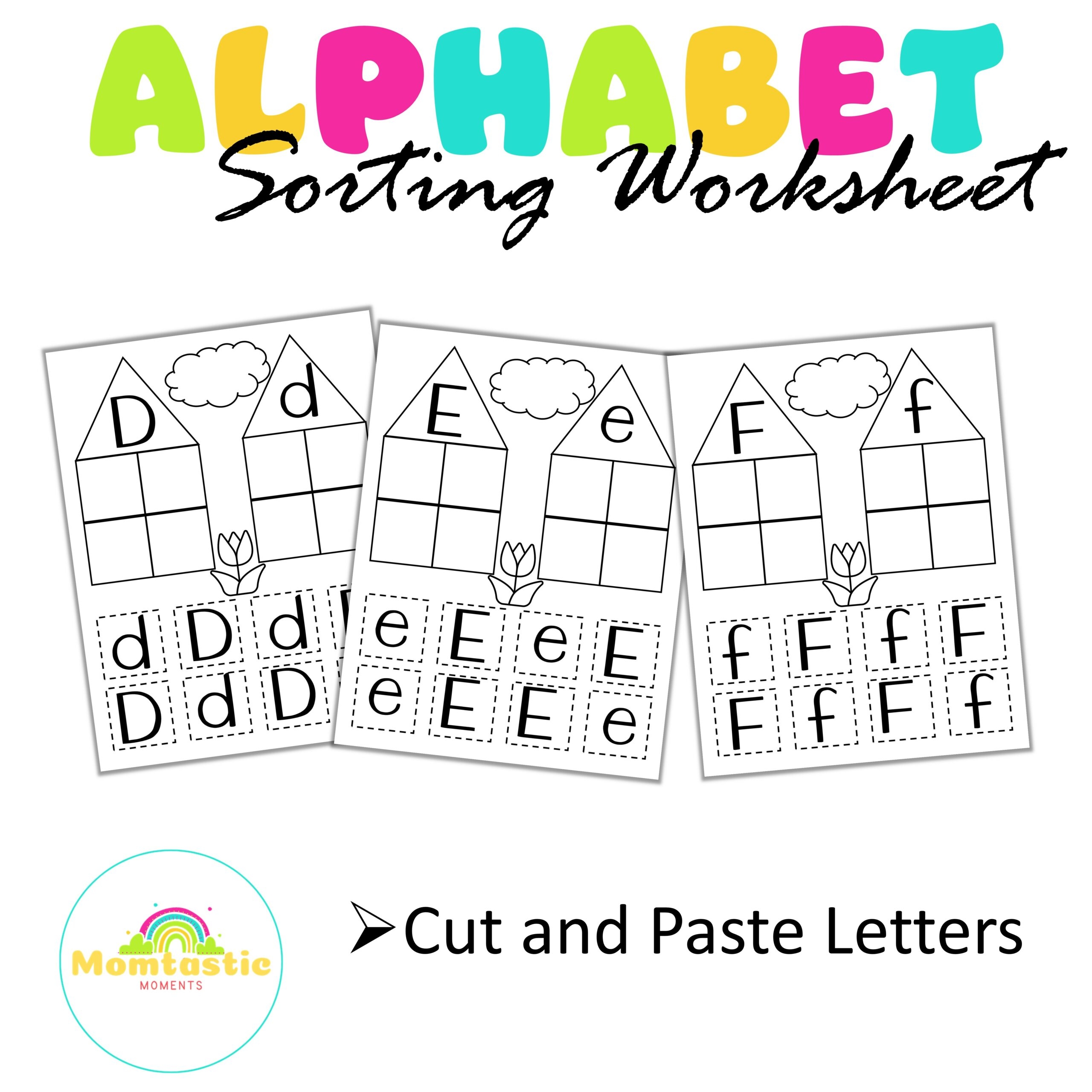 Cut And Paste Alphabet Sort Worksheets Letter Recognition Made By Teachers
