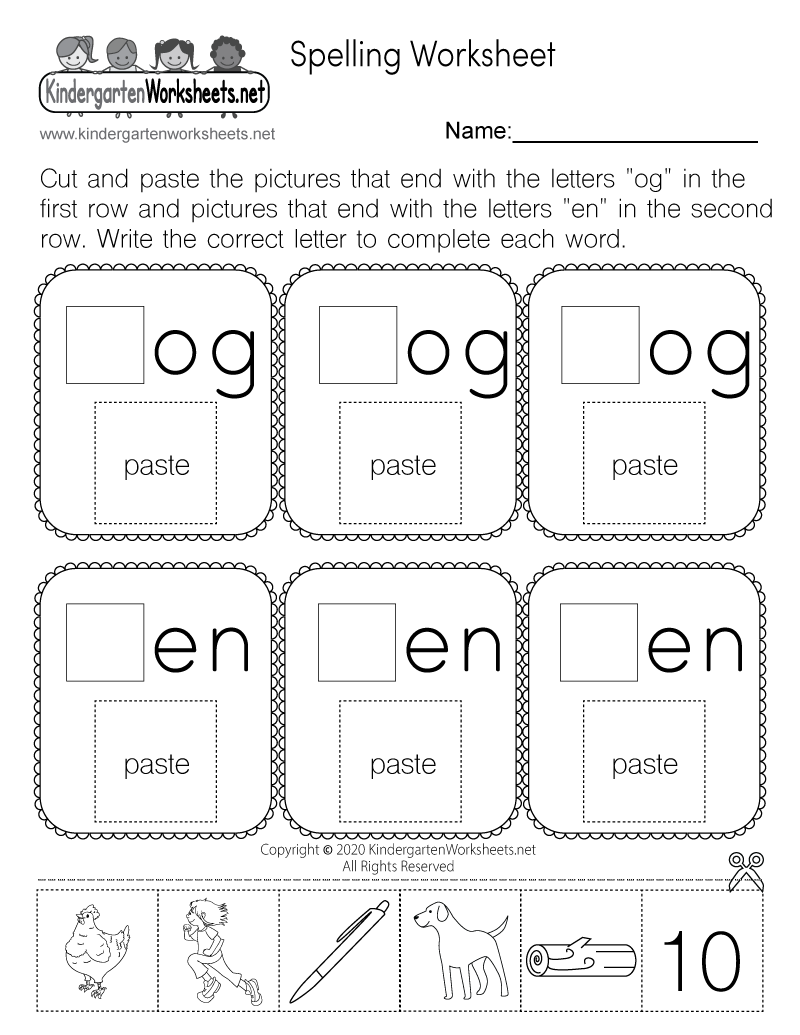 Cut And Paste Spelling Worksheet Free Printable Digital U0026 PDF