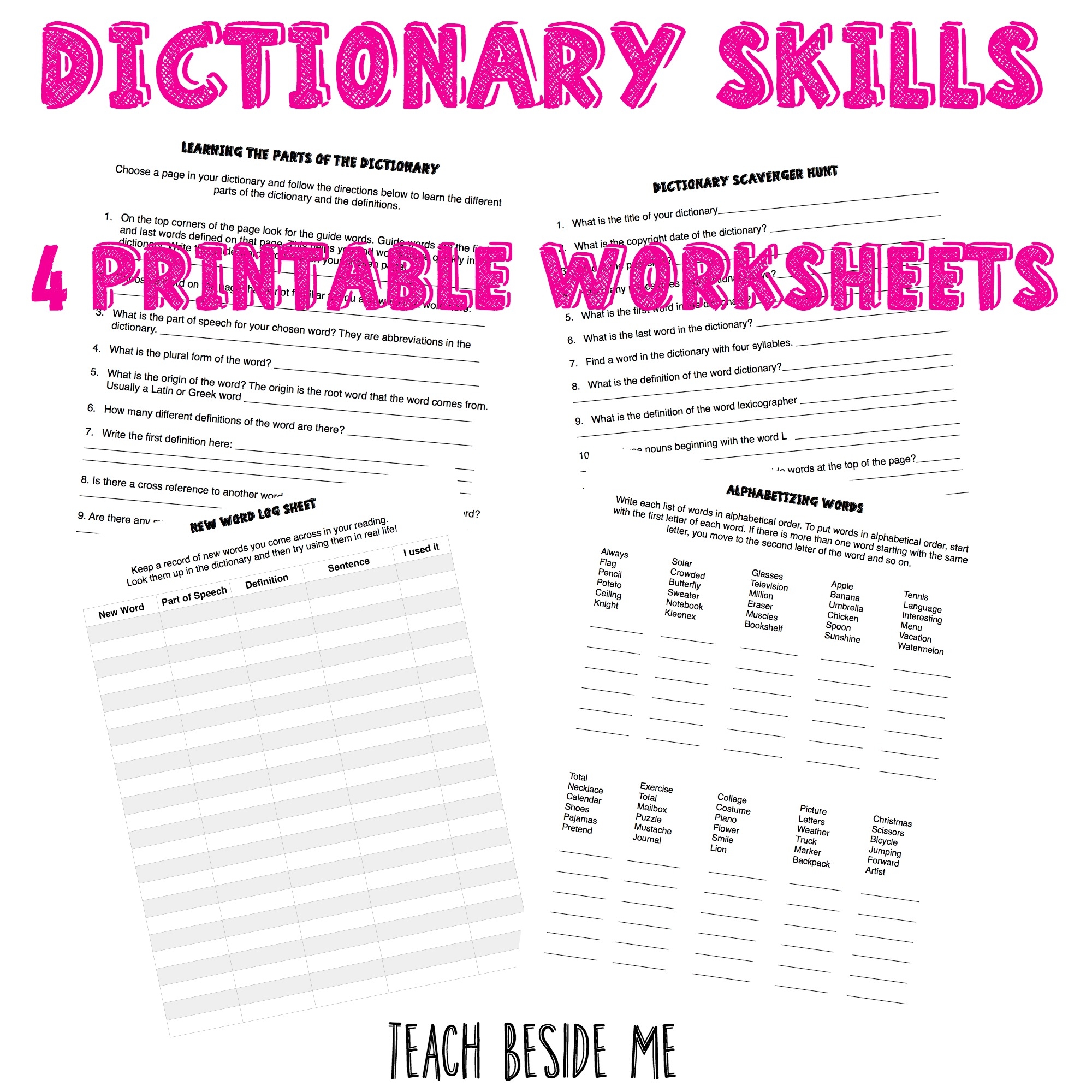 Dictionary Skills Worksheets