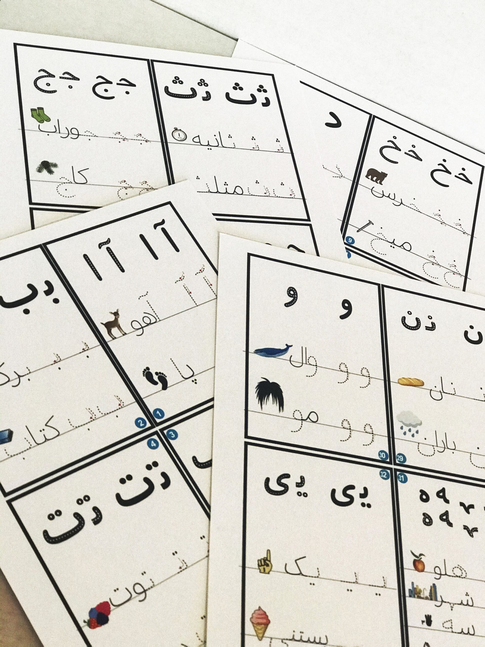 Digital Persian farsi Alphabet Tracing Letters Printable 