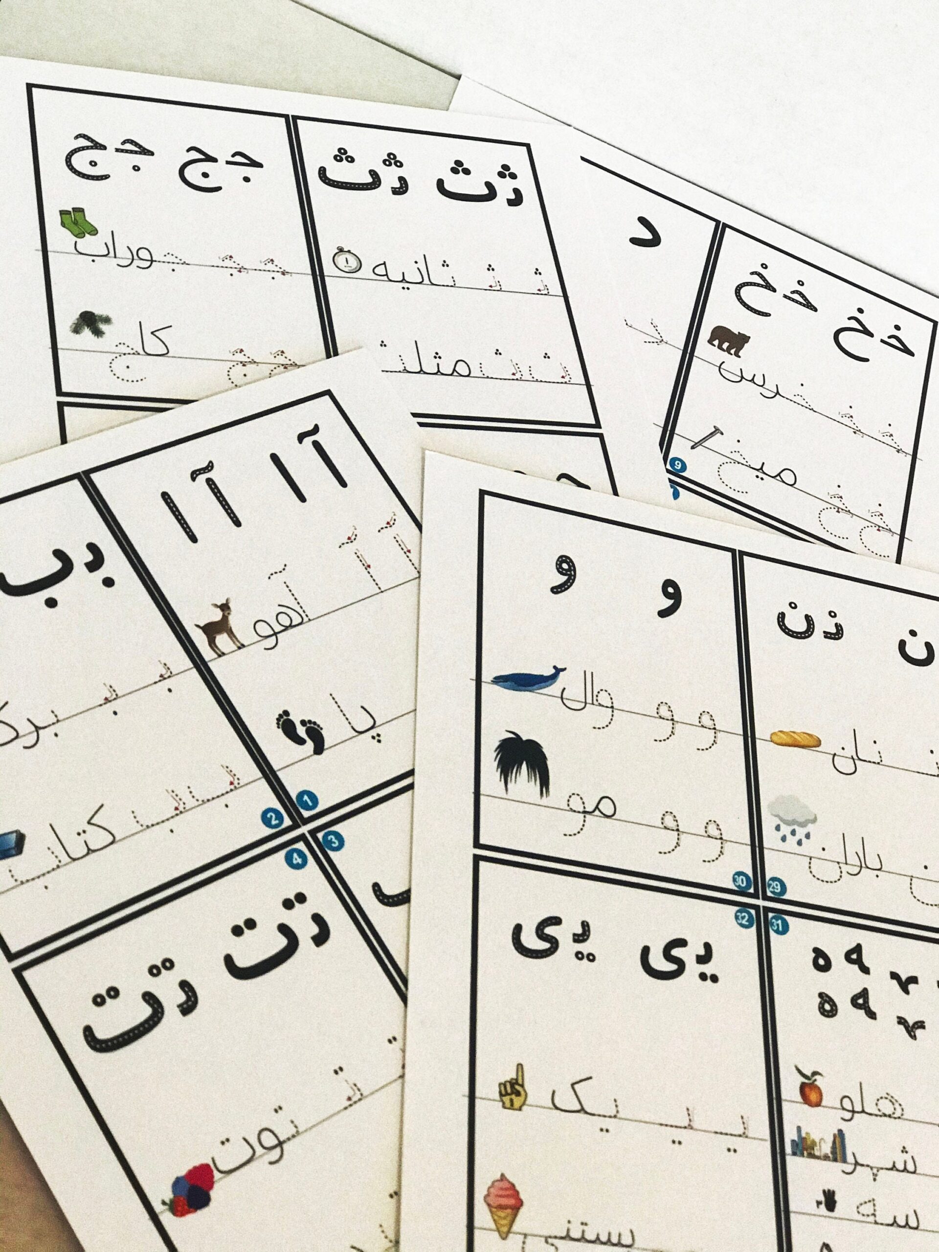 Digital Persian farsi Alphabet Tracing Letters Printable 