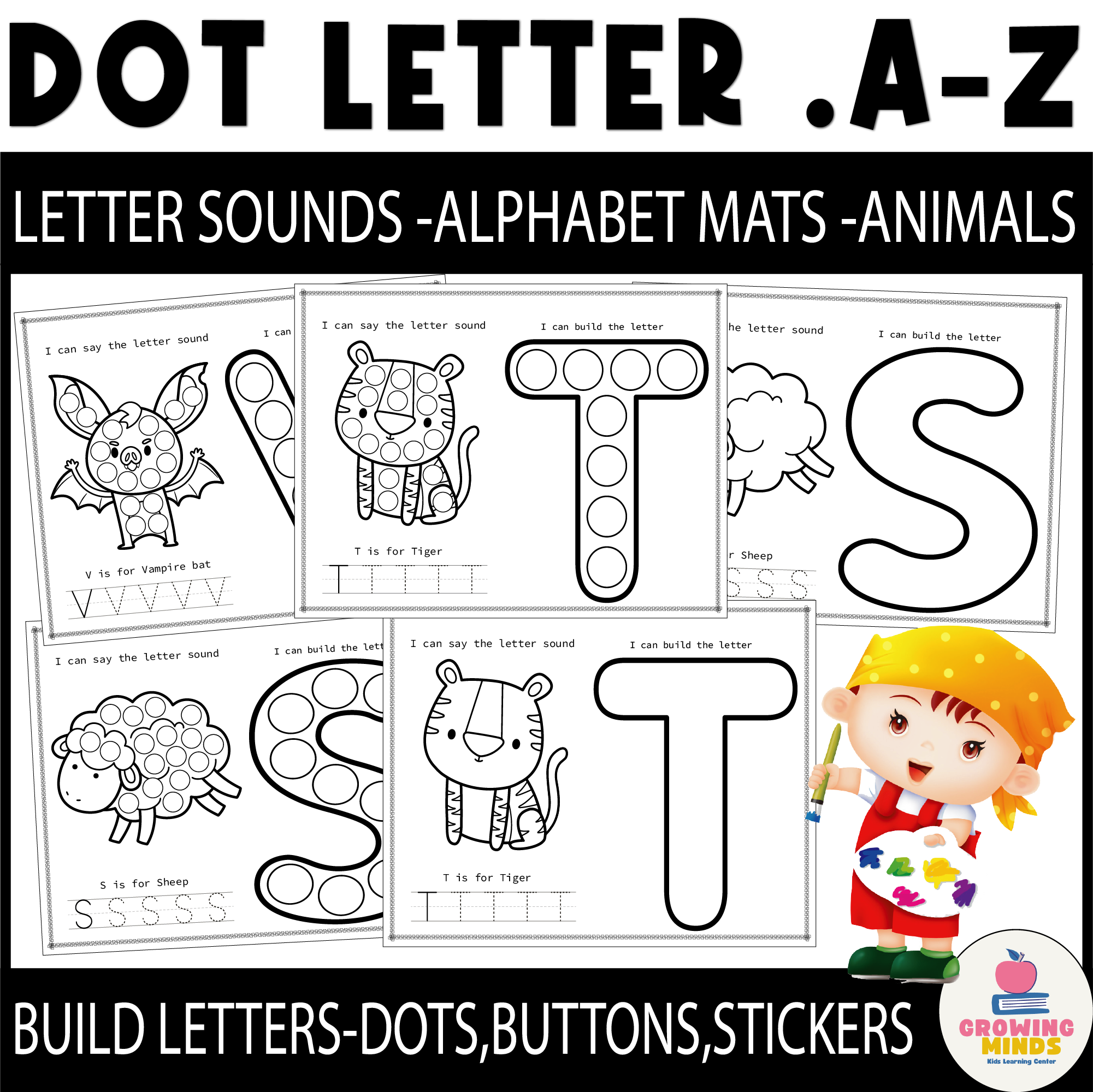 Dot A z Letter Dot Marker And Coloring Worksheet Activities A Z 