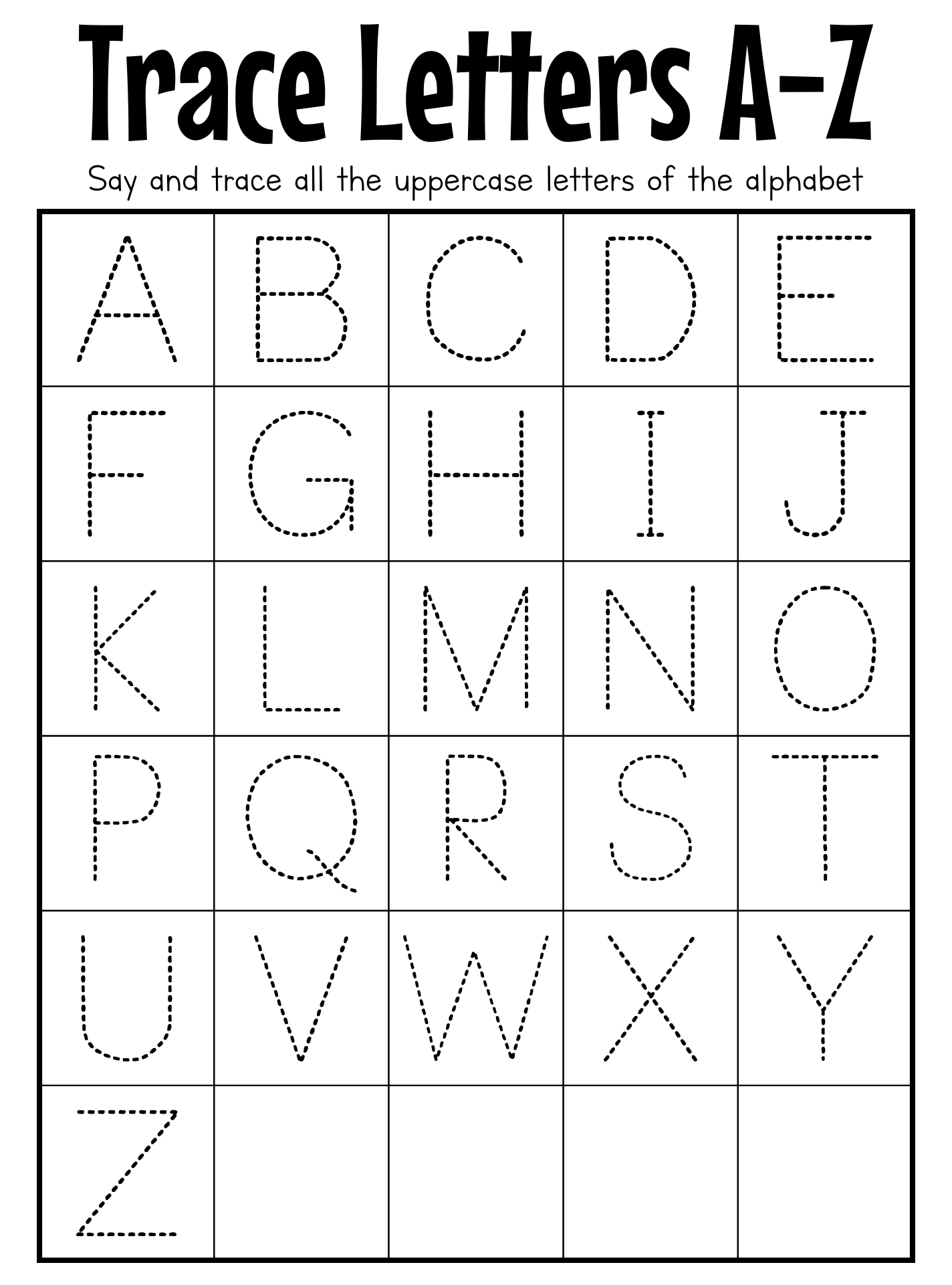 Alphabet Dotted Worksheet