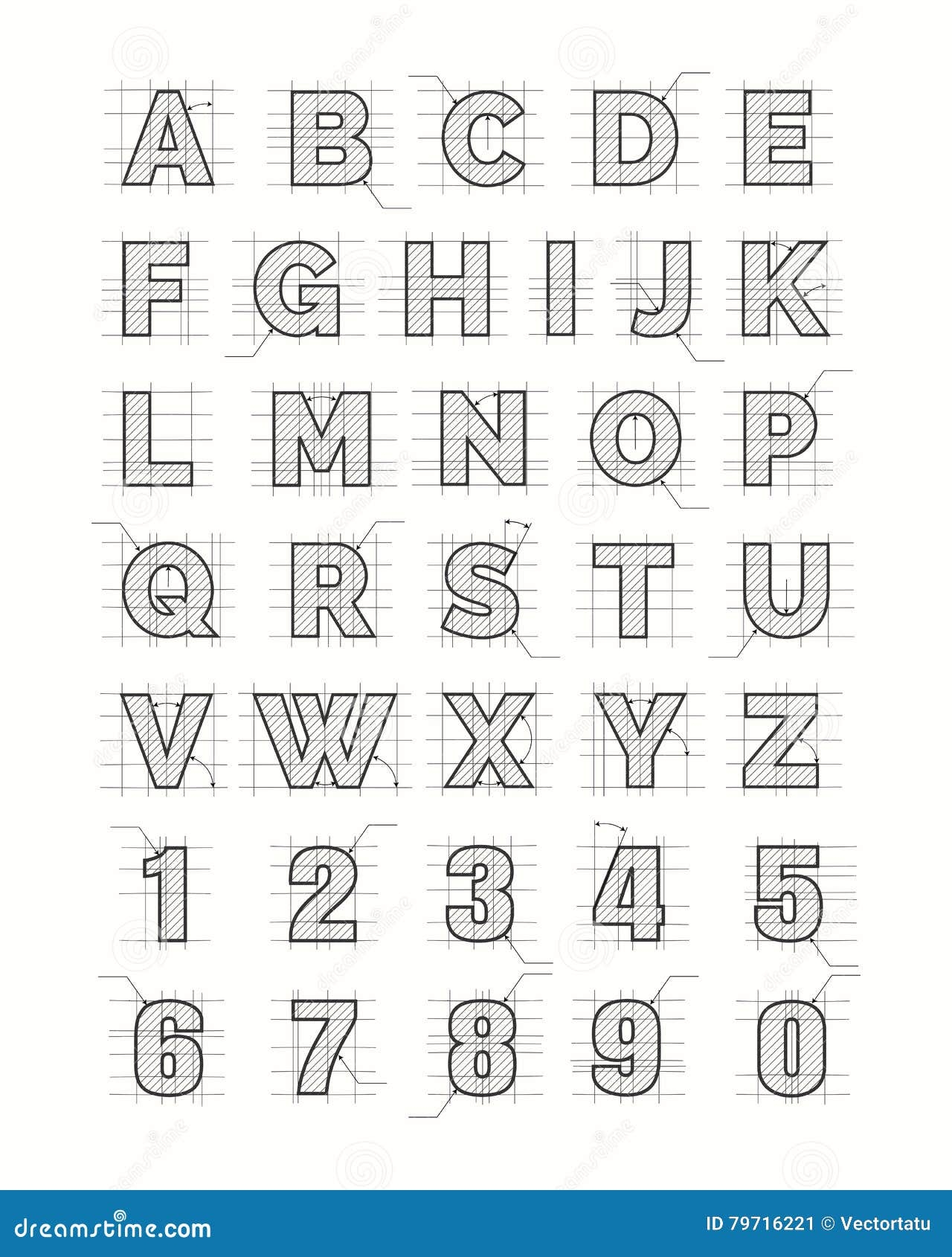 Drafting Paper Alphabet Stock Vector Illustration Of Pencil 79716221