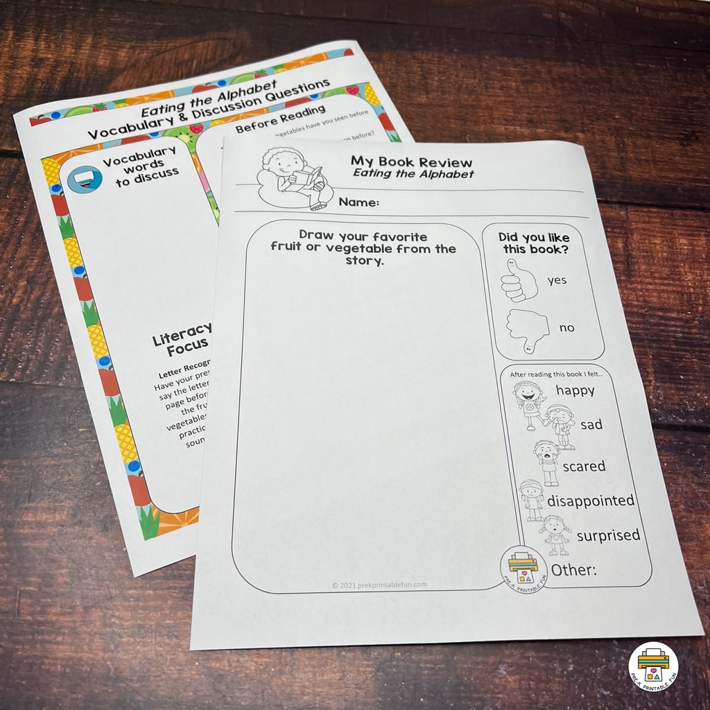 Eating The Alphabet Pre K Book Companion With Fruit U0026 Vegetable Alphabet Game