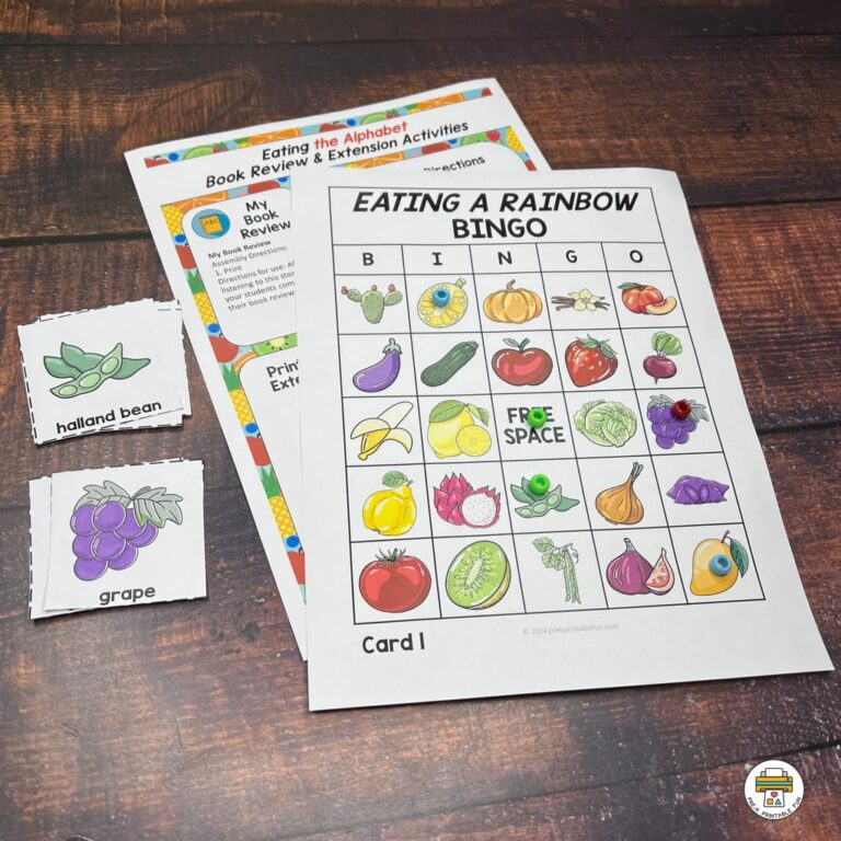 Eating The Alphabet Pre K Book Companion With Fruit U0026 Vegetable Alphabet Game