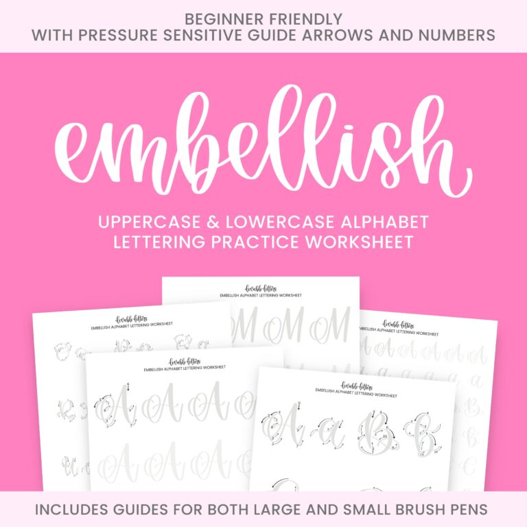 Embellish Alphabet Lettering Worksheet