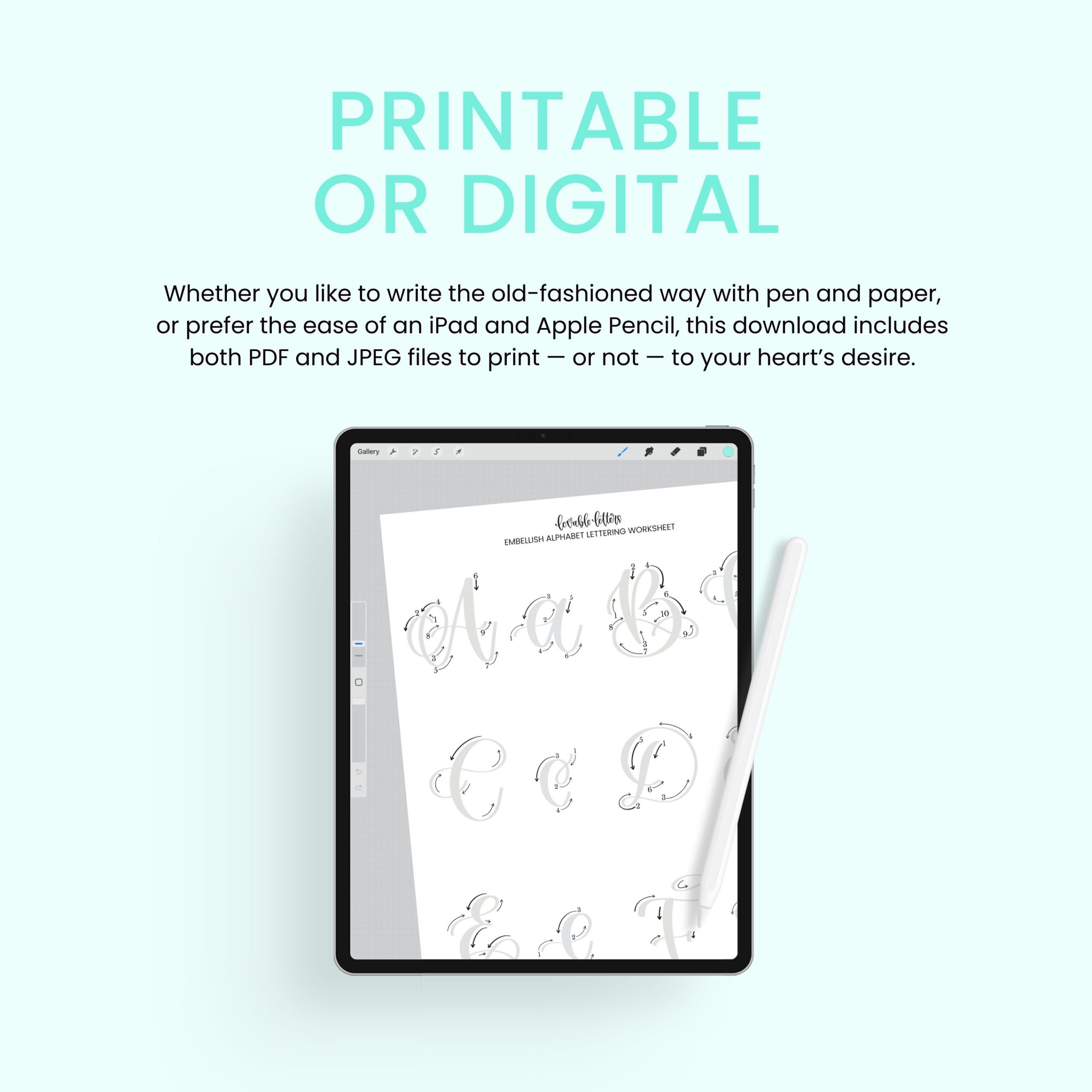 Embellish Alphabet Lettering Worksheet